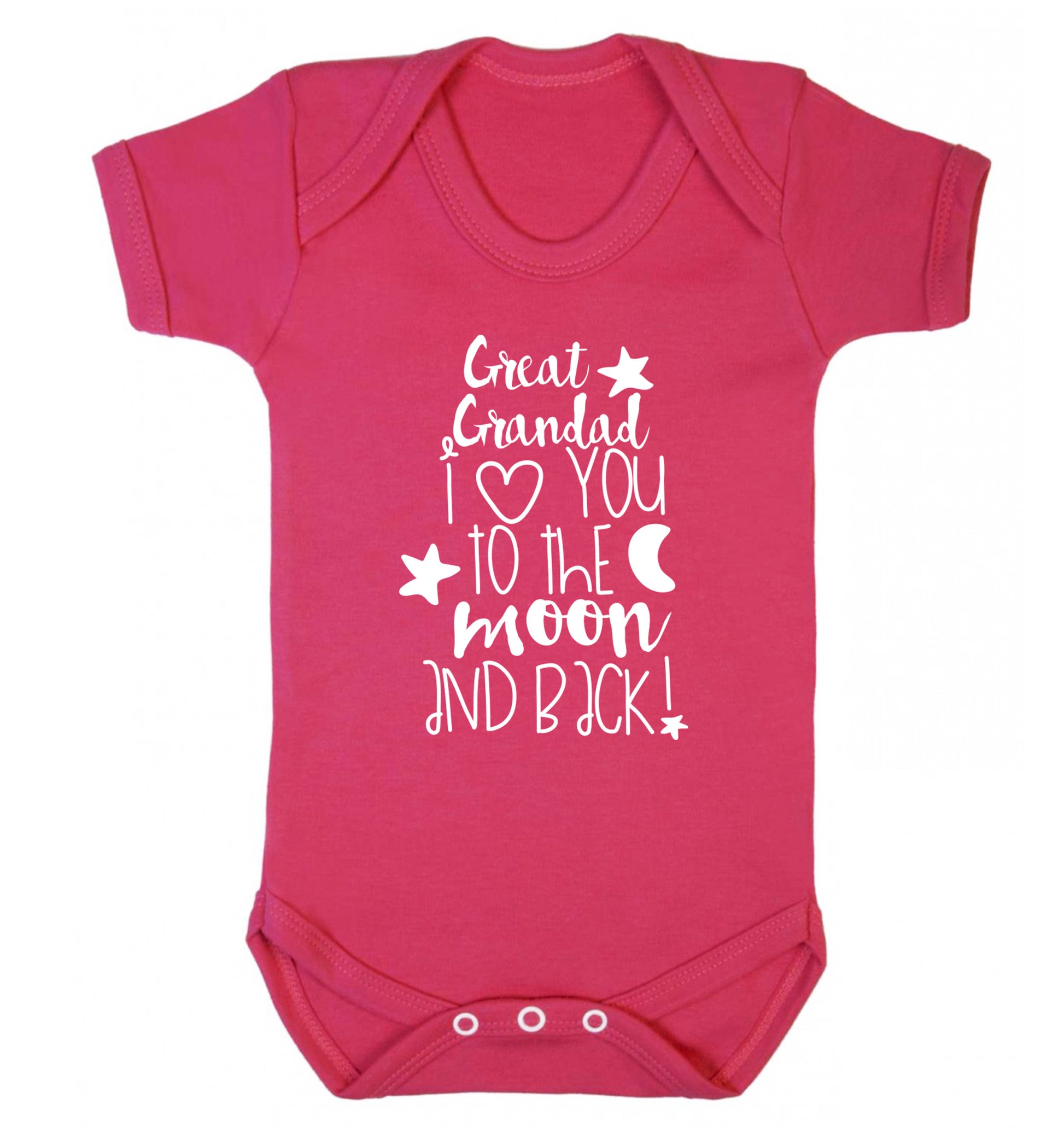 Great Grandad I love you to the moon and back Baby Vest dark pink 18-24 months