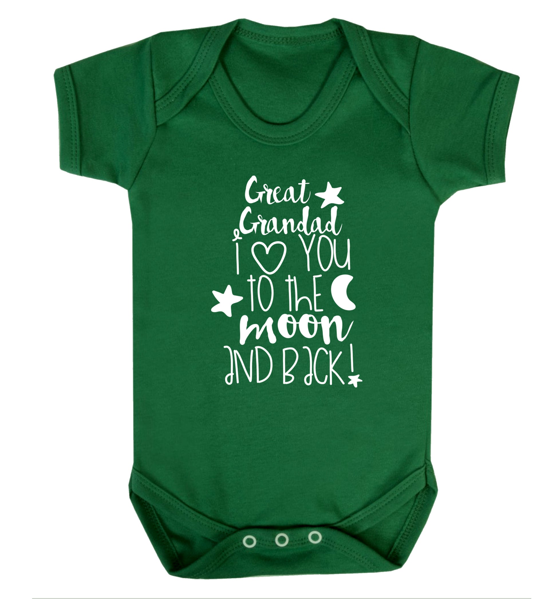 Great Grandad I love you to the moon and back Baby Vest green 18-24 months