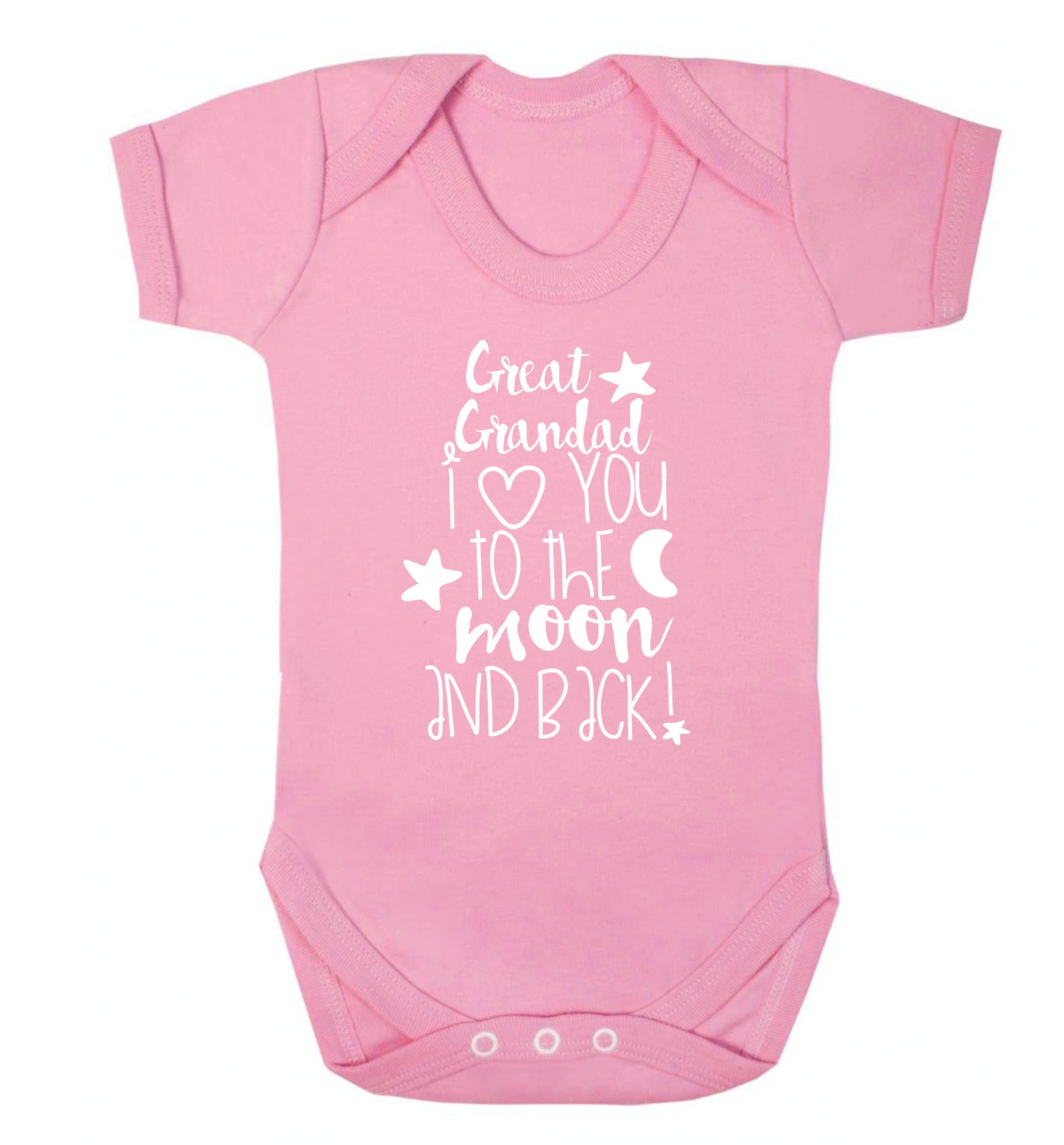 Great Grandad I love you to the moon and back Baby Vest pale pink 18-24 months