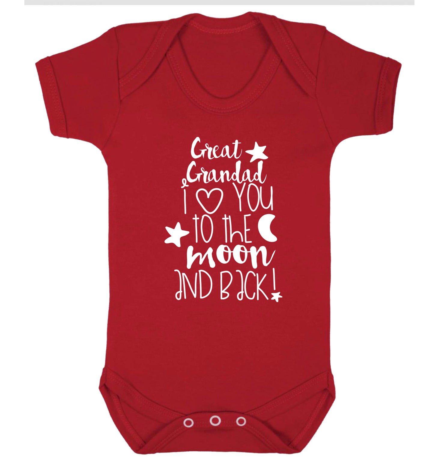 Great Grandad I love you to the moon and back Baby Vest red 18-24 months