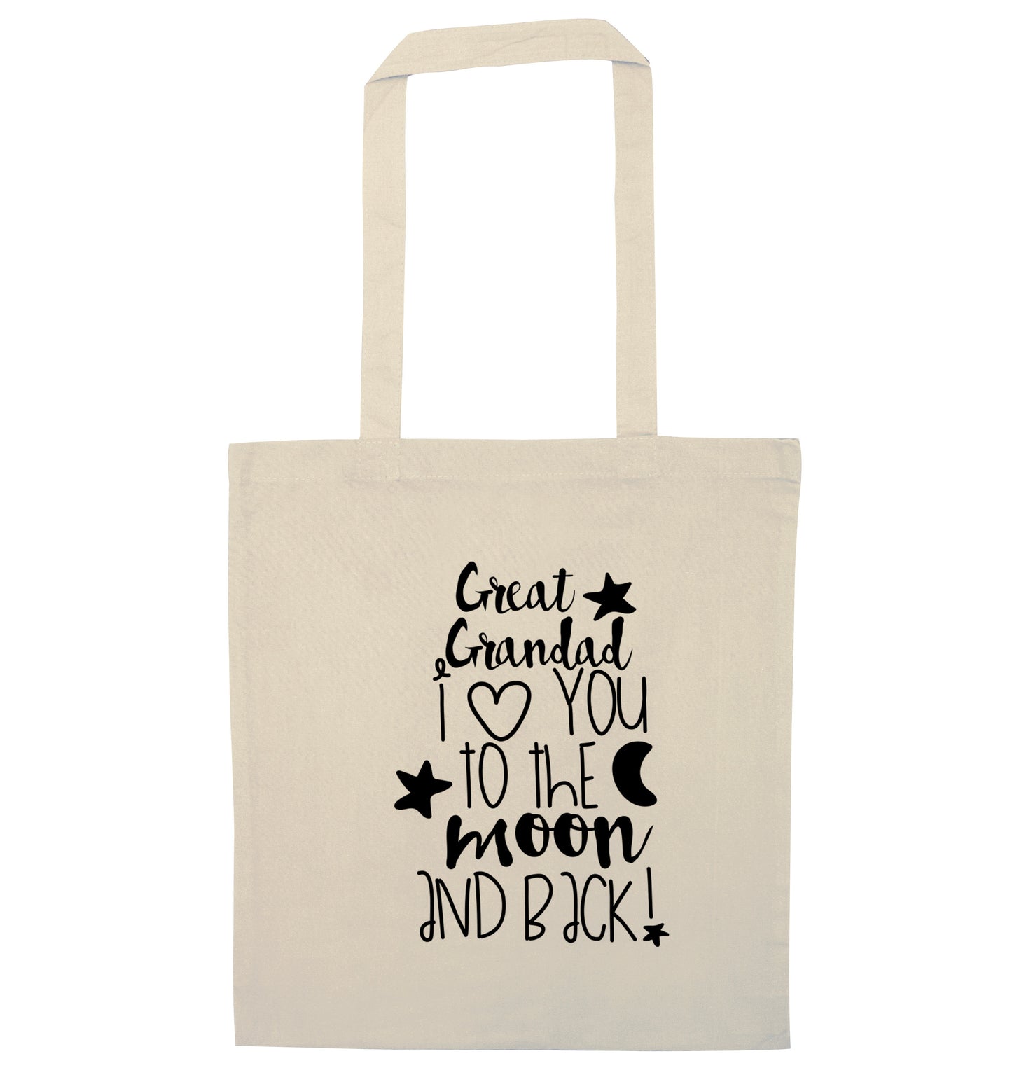 Great Grandad I love you to the moon and back natural tote bag