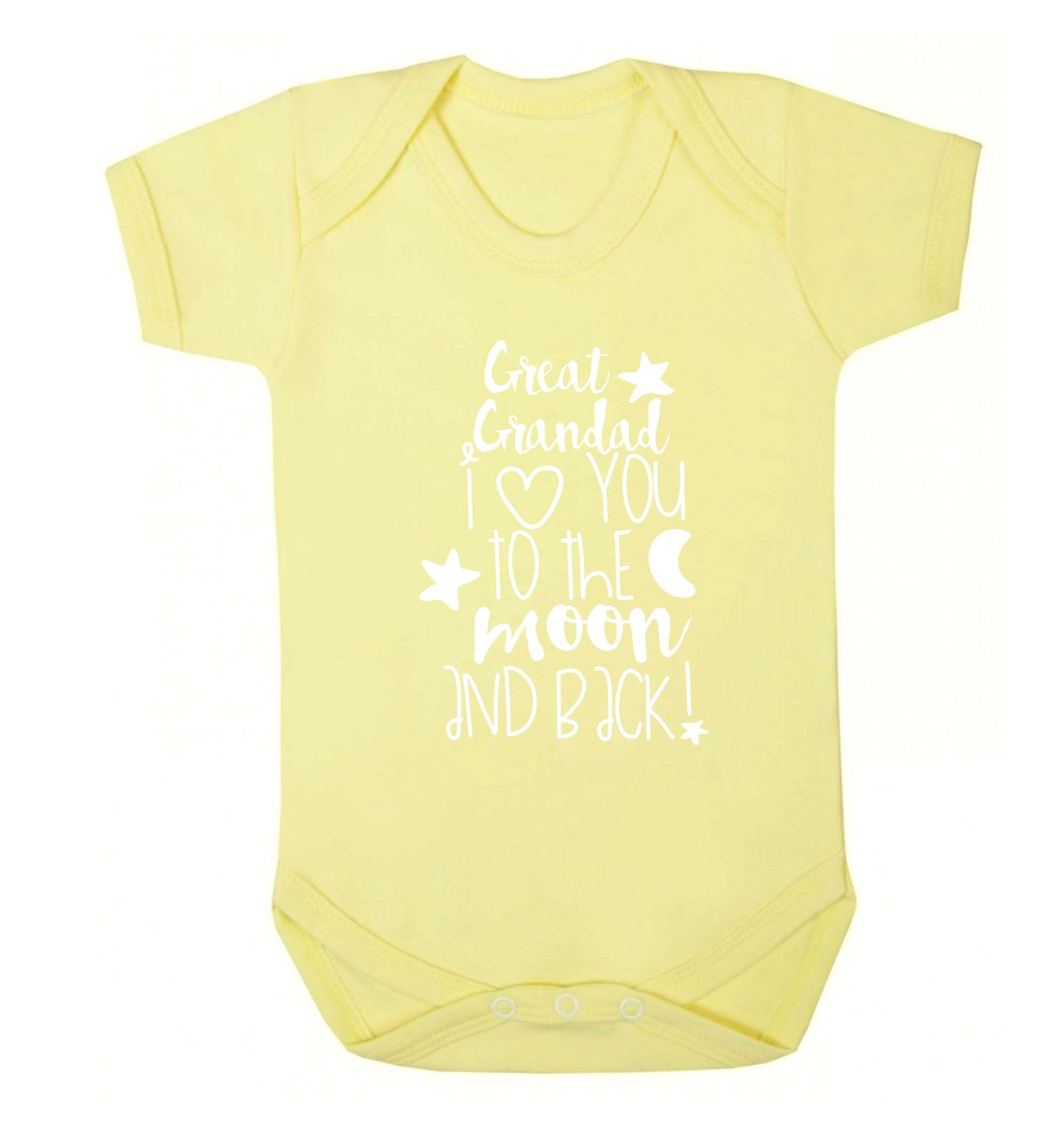 Great Grandad I love you to the moon and back Baby Vest pale yellow 18-24 months
