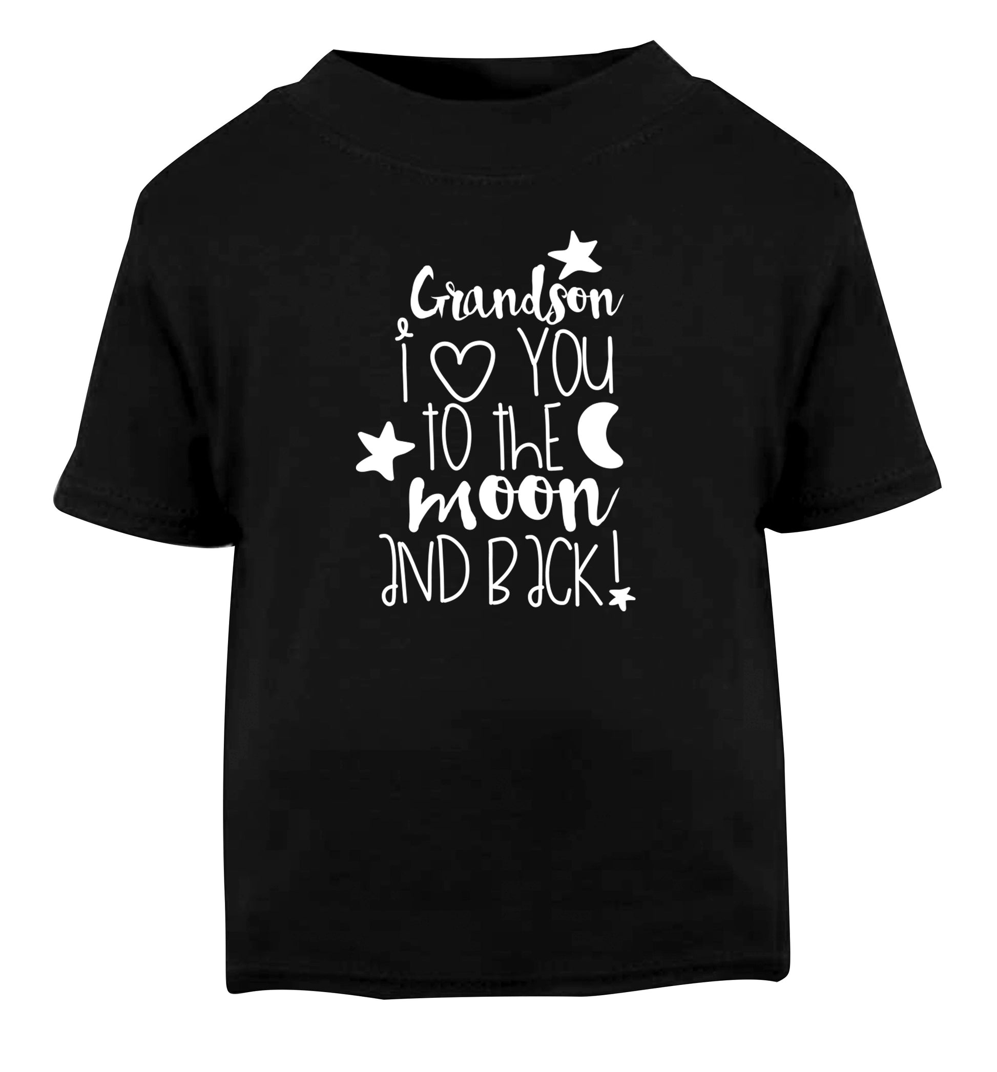 Grandson I love you to the moon and back Black Baby Toddler Tshirt 2 years