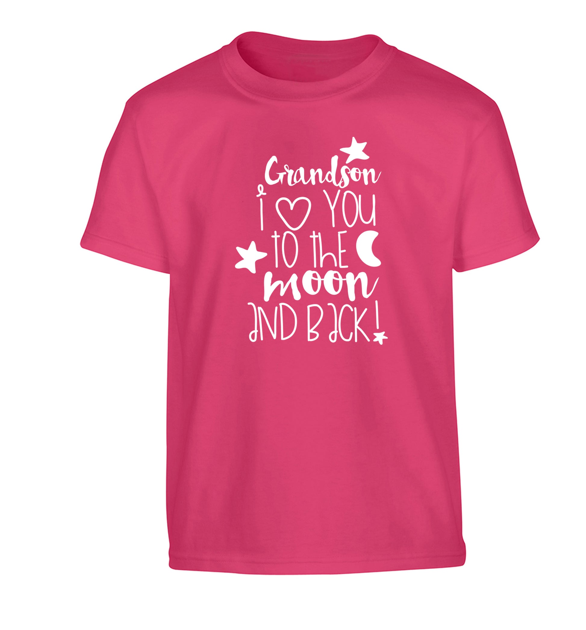 Grandson I love you to the moon and back Children's pink Tshirt 12-14 Years