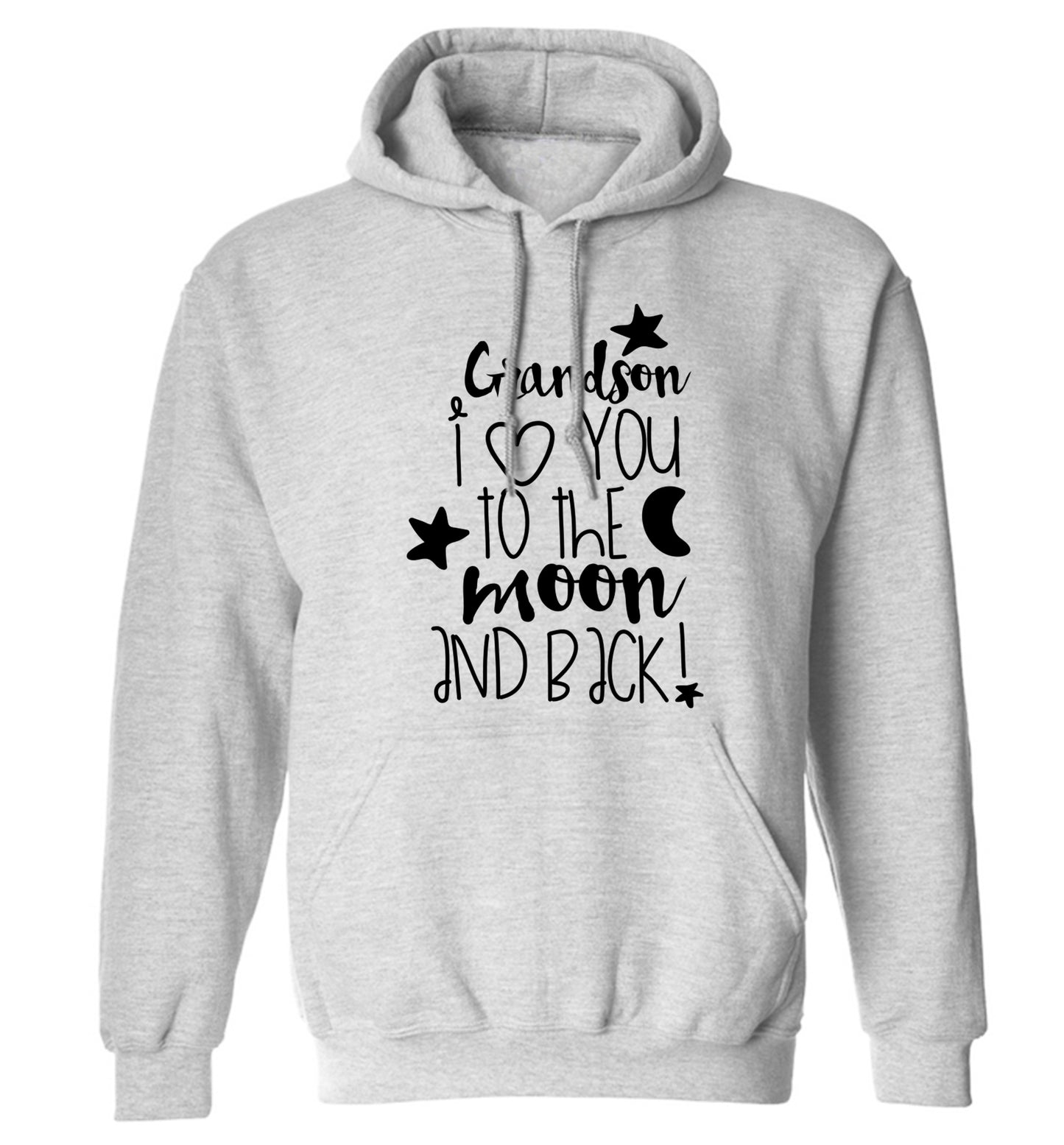 Grandson I love you to the moon and back adults unisex grey hoodie 2XL