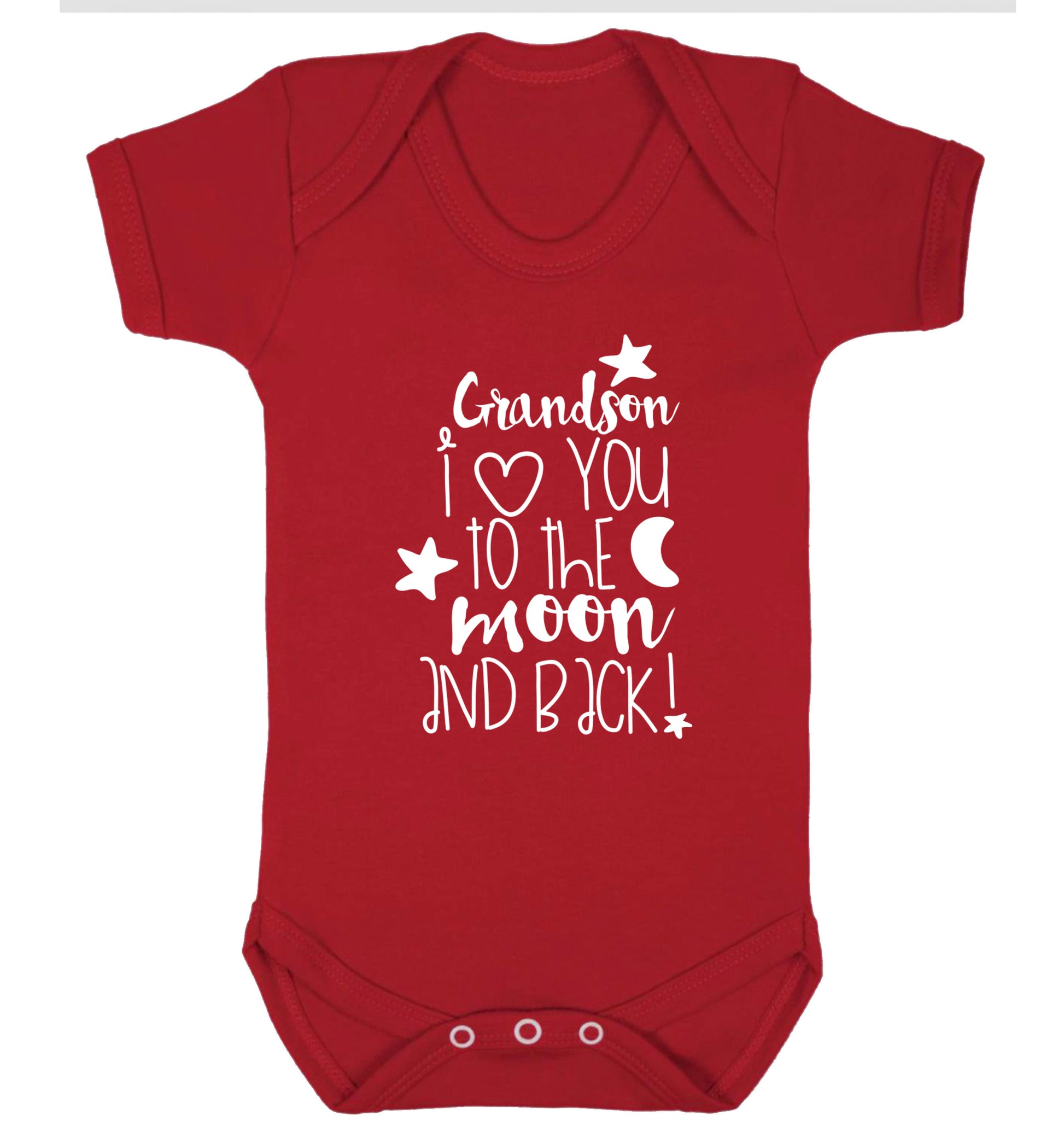 Grandson I love you to the moon and back Baby Vest red 18-24 months