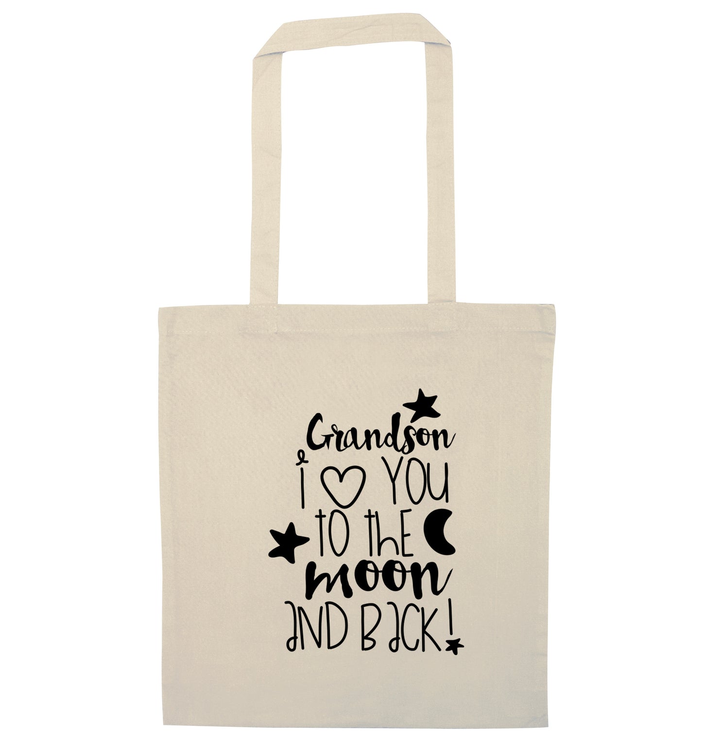 Grandson I love you to the moon and back natural tote bag