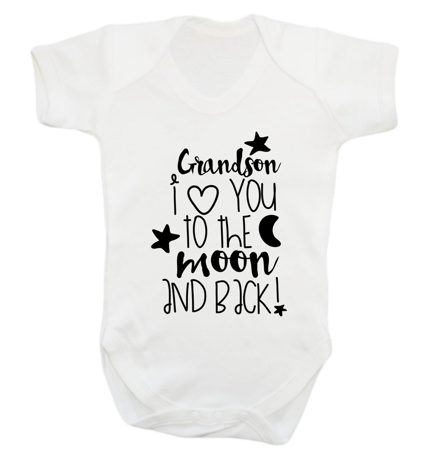 Grandson I love you to the moon and back Baby Vest white 18-24 months