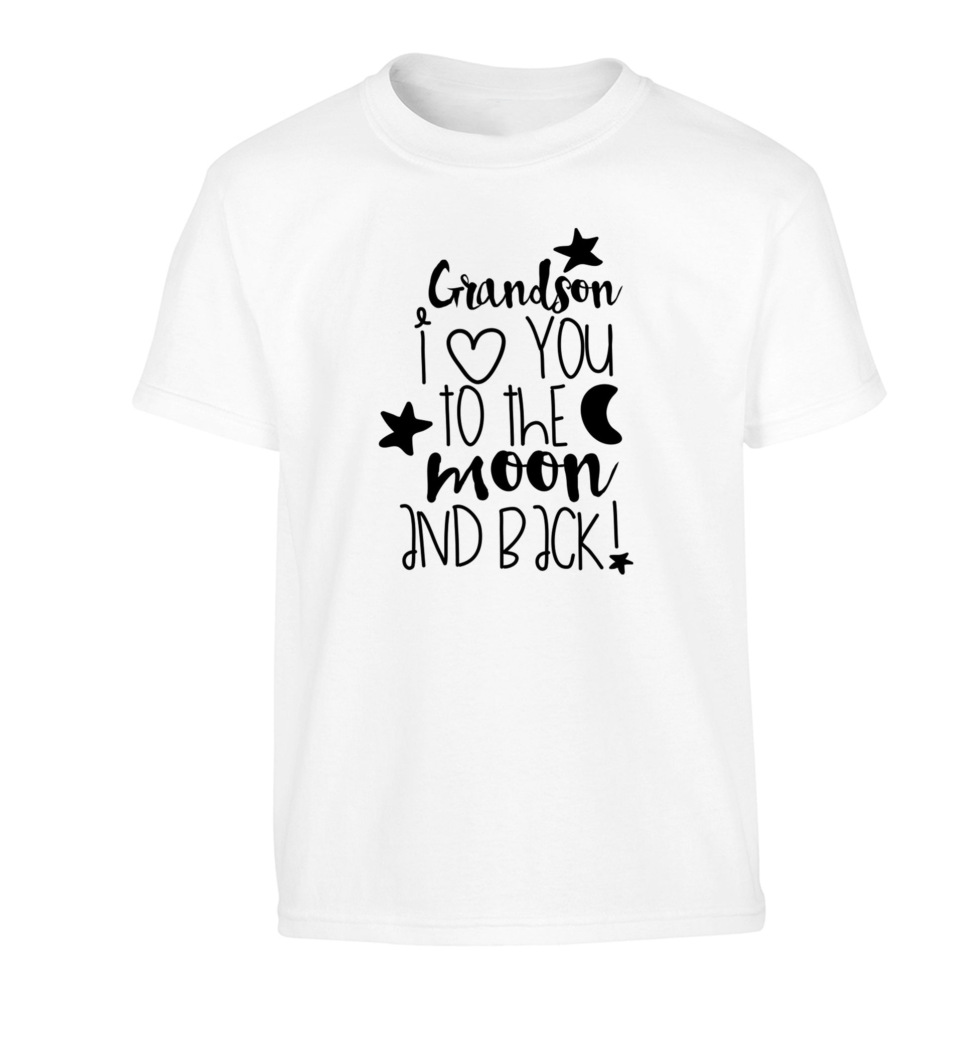 Grandson I love you to the moon and back Children's white Tshirt 12-14 Years