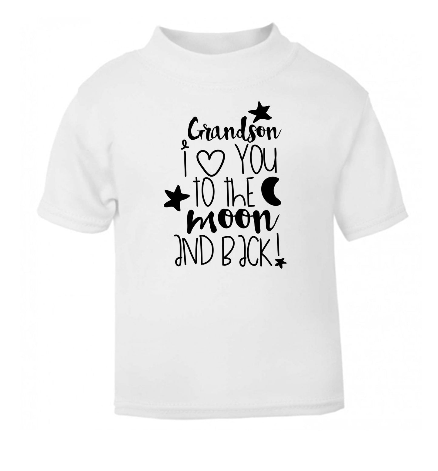 Grandson I love you to the moon and back white Baby Toddler Tshirt 2 Years