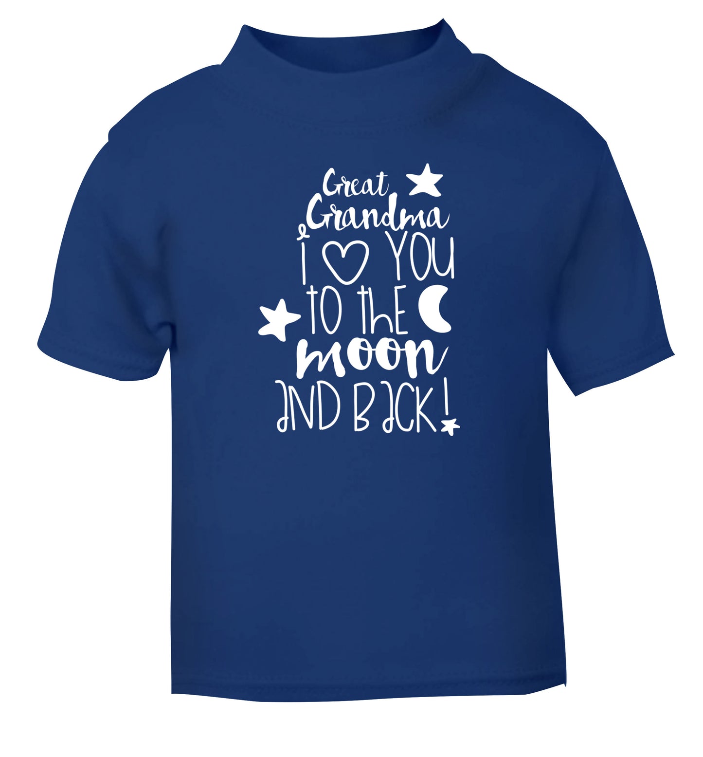 Great Grandma I love you to the moon and back blue Baby Toddler Tshirt 2 Years