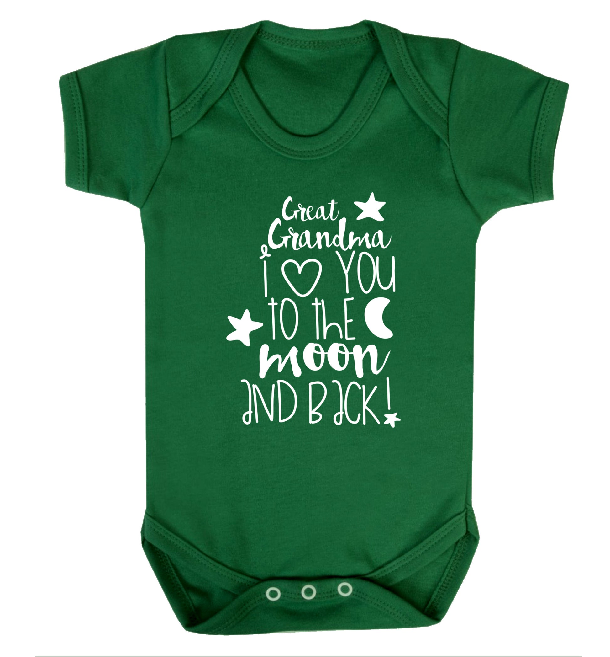 Great Grandma I love you to the moon and back Baby Vest green 18-24 months