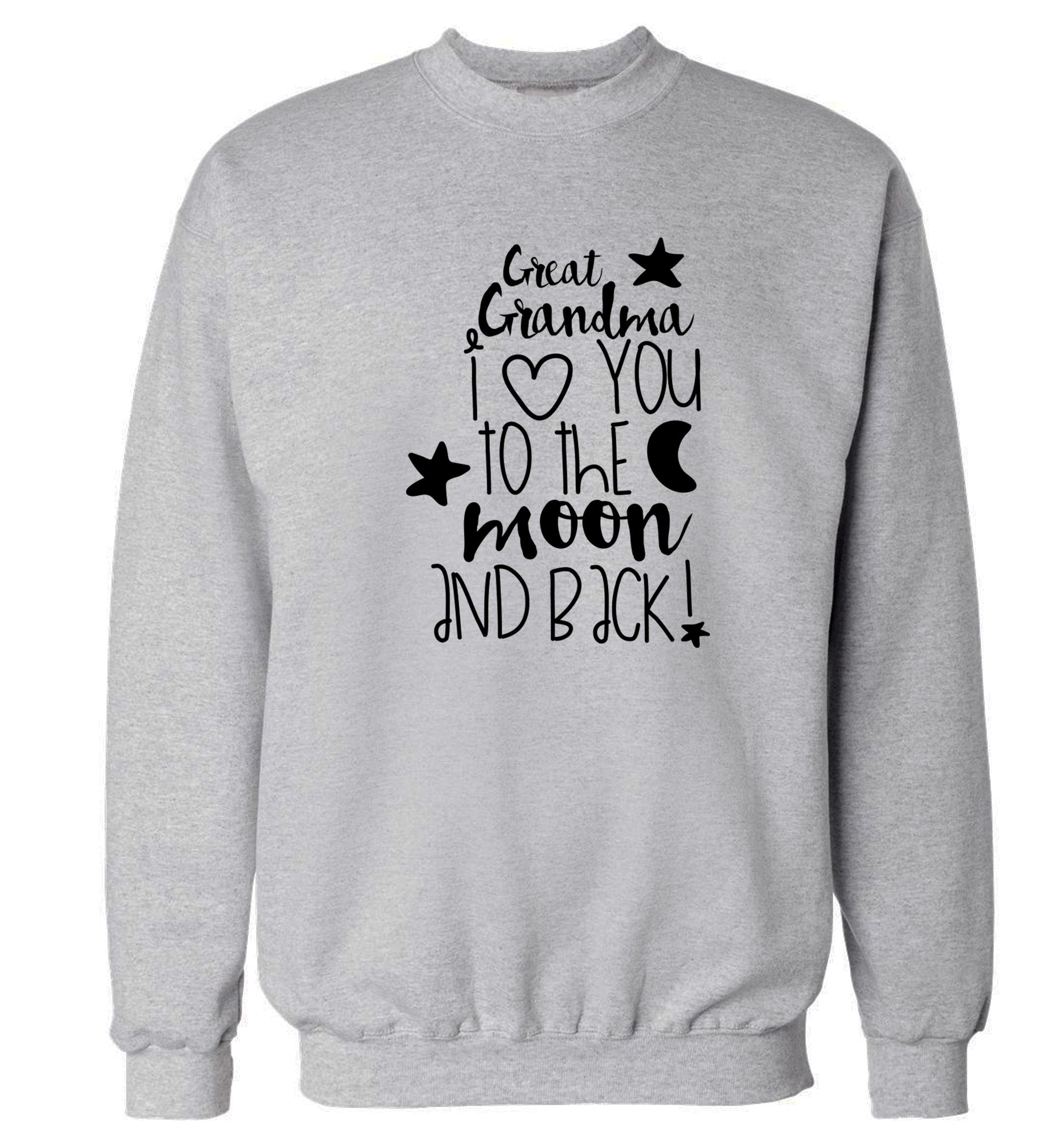 Great Grandma I love you to the moon and back Adult's unisex grey  sweater 2XL