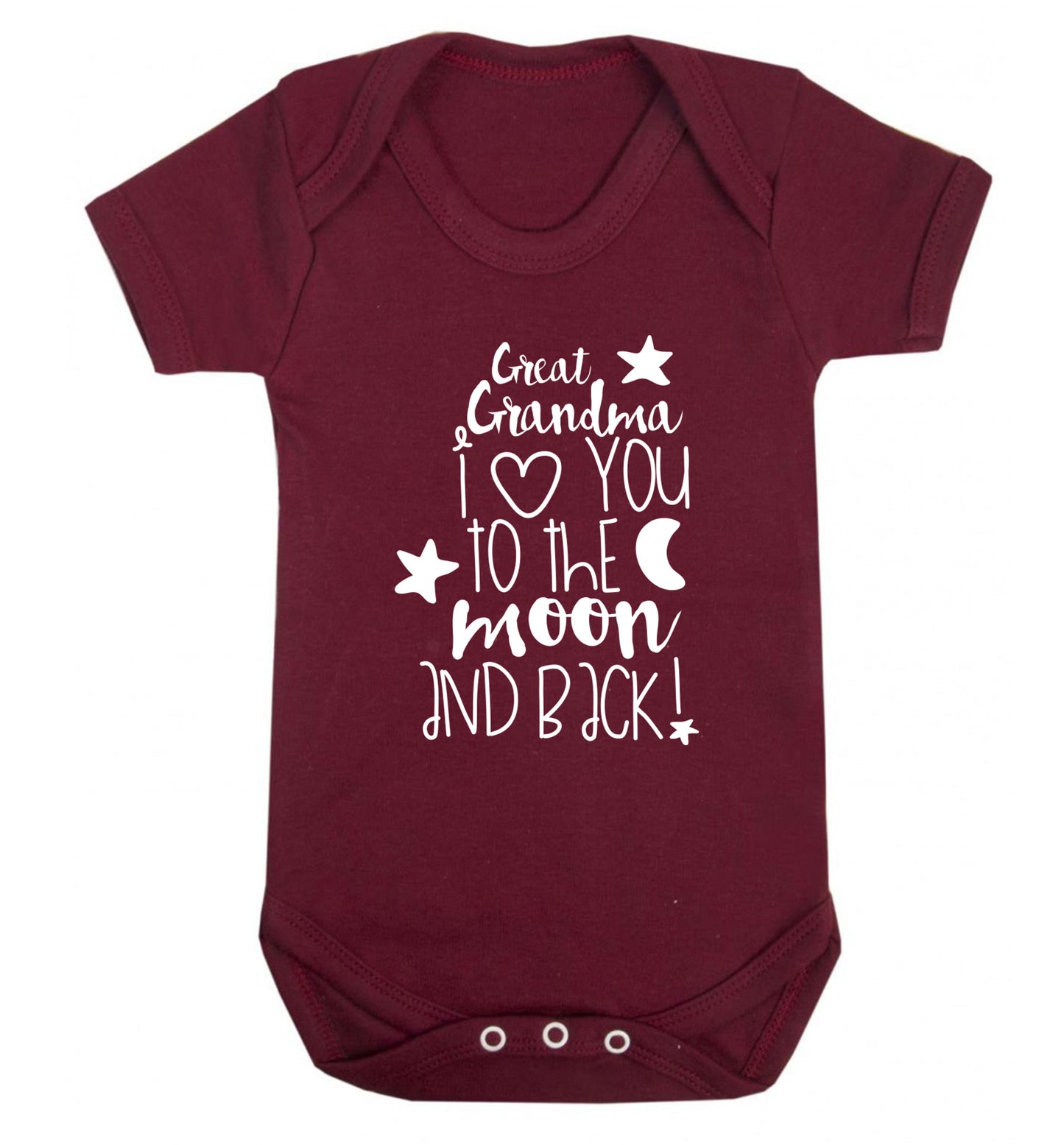 Great Grandma I love you to the moon and back Baby Vest maroon 18-24 months