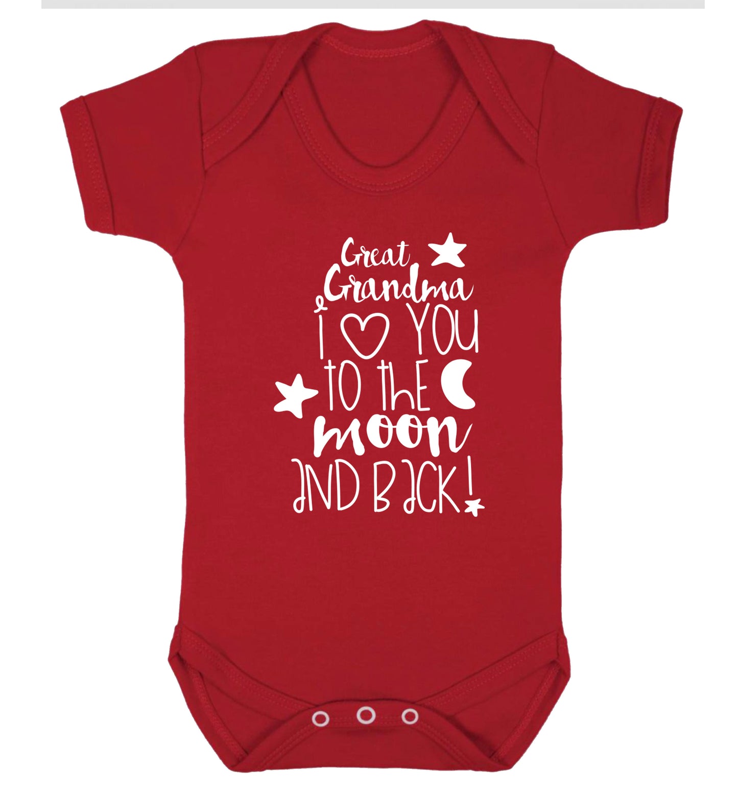 Great Grandma I love you to the moon and back Baby Vest red 18-24 months