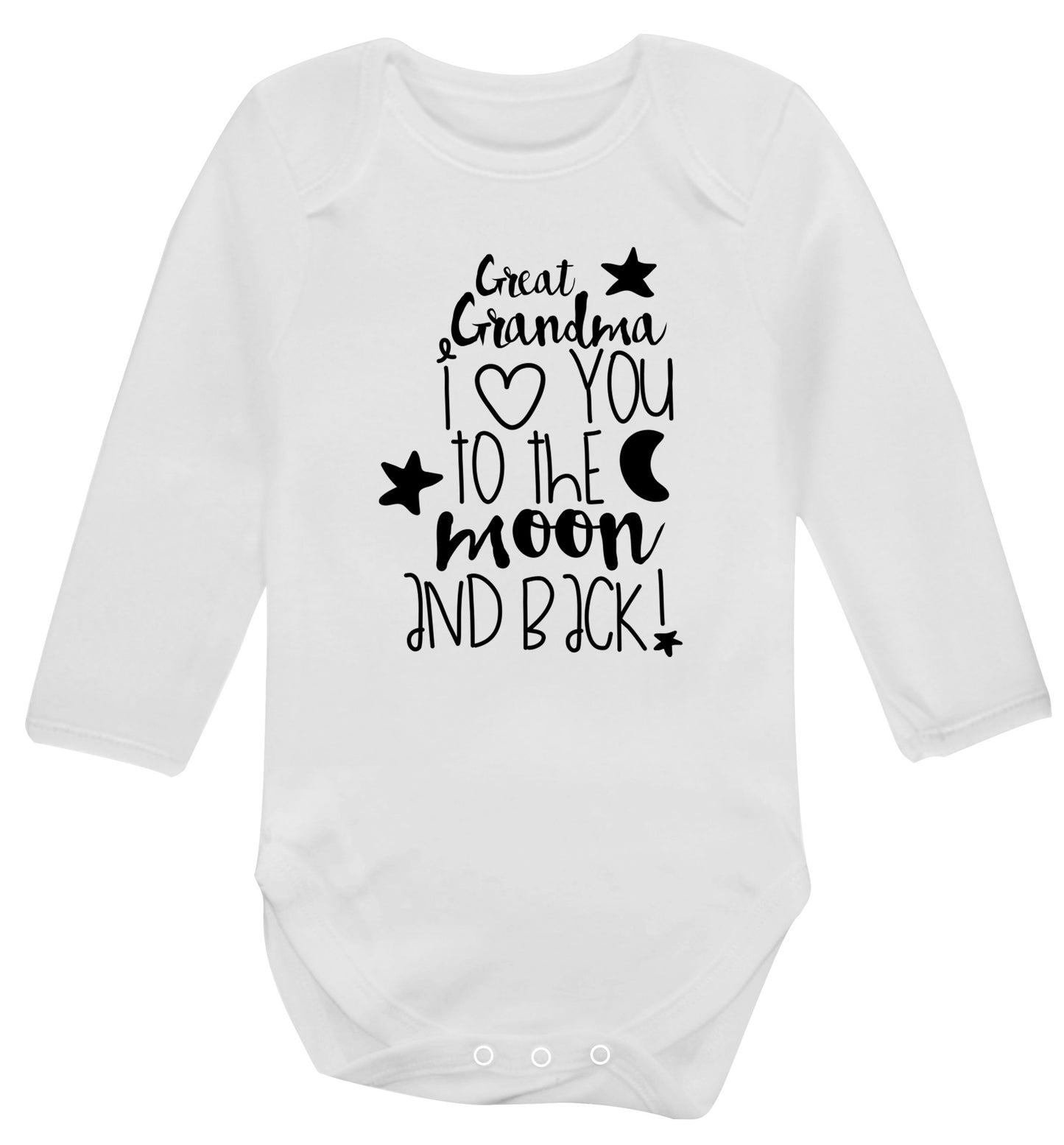 Great Grandma I love you to the moon and back Baby Vest long sleeved white 6-12 months