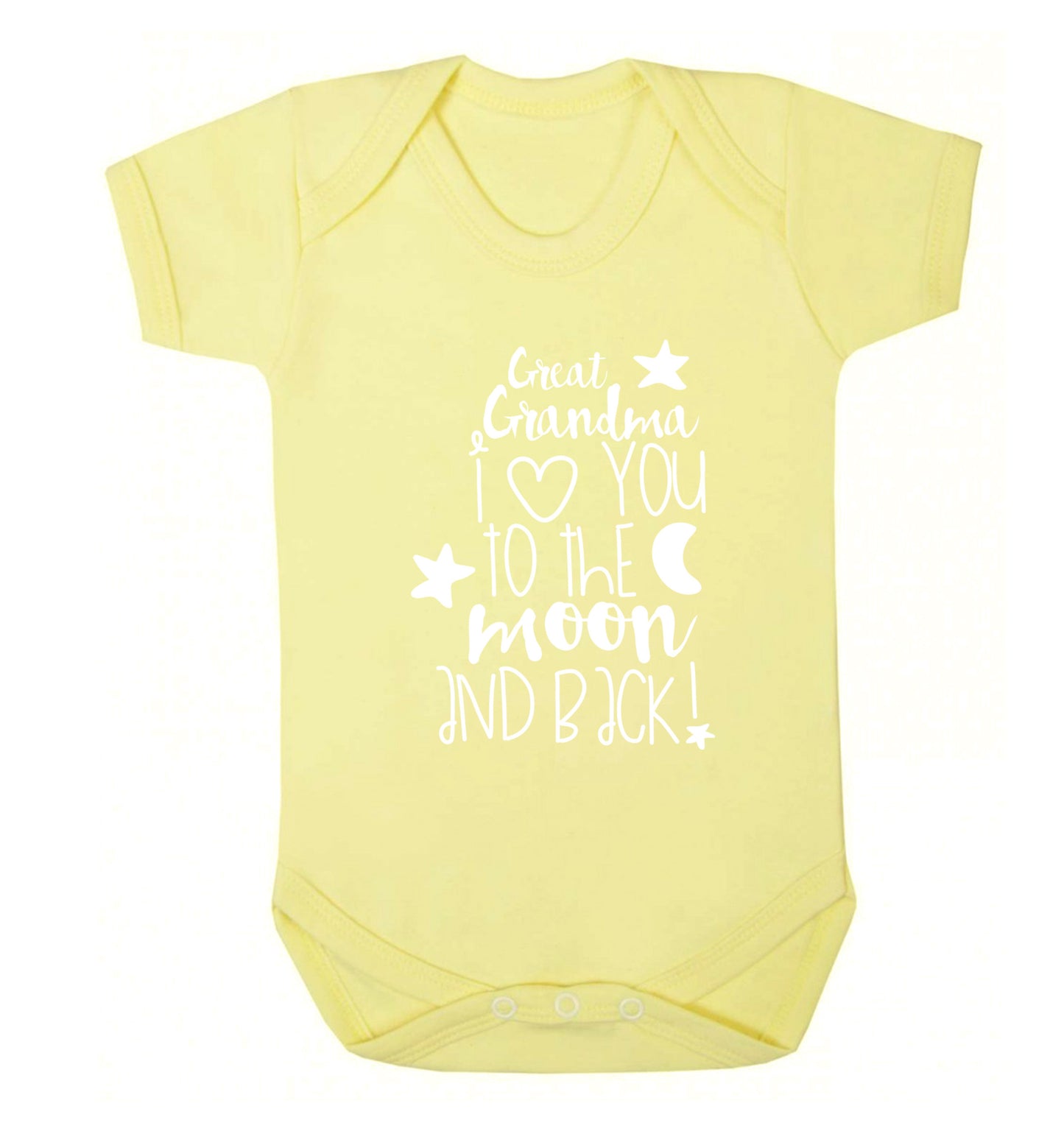 Great Grandma I love you to the moon and back Baby Vest pale yellow 18-24 months