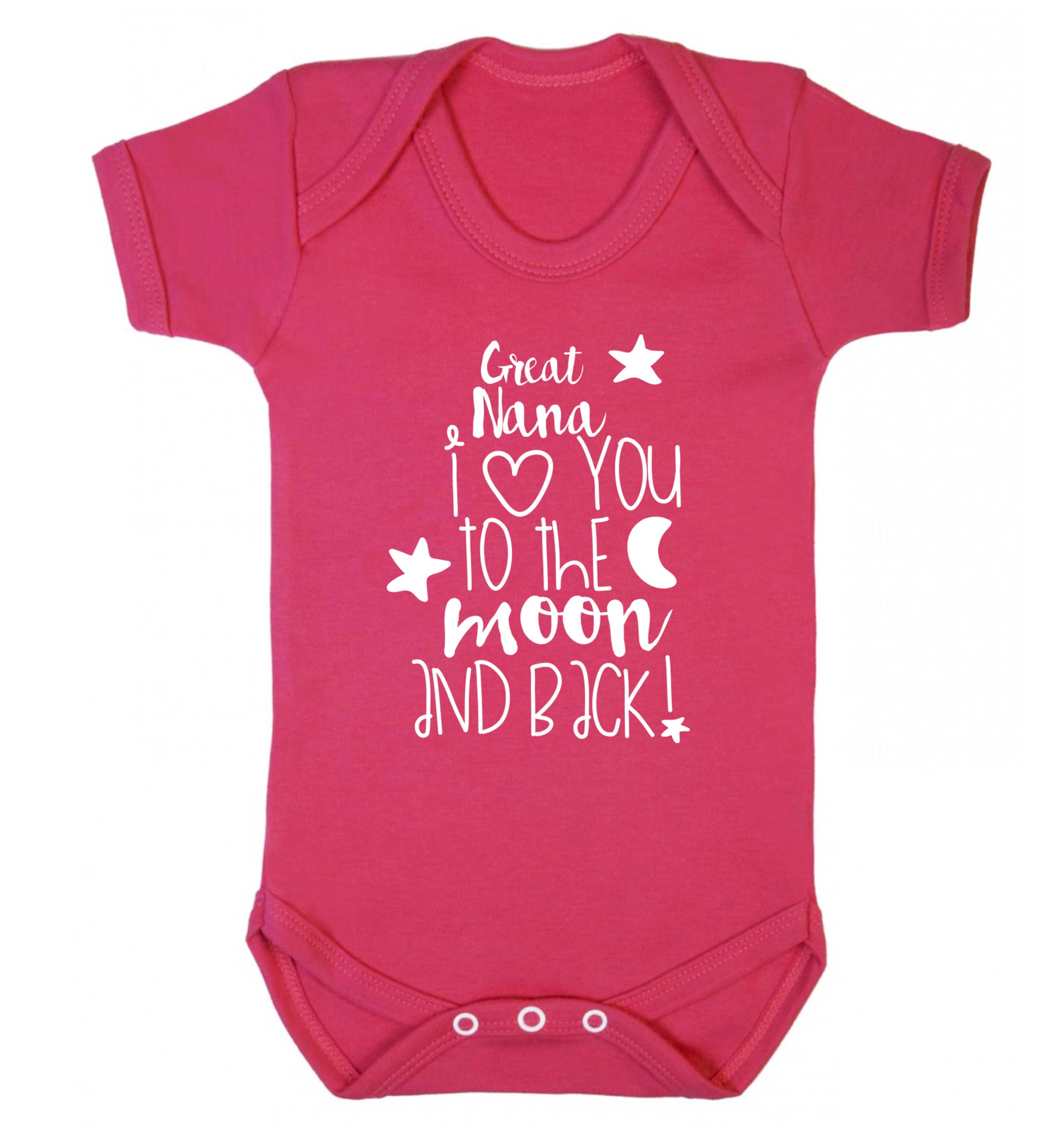 Great Nana I love you to the moon and back Baby Vest dark pink 18-24 months