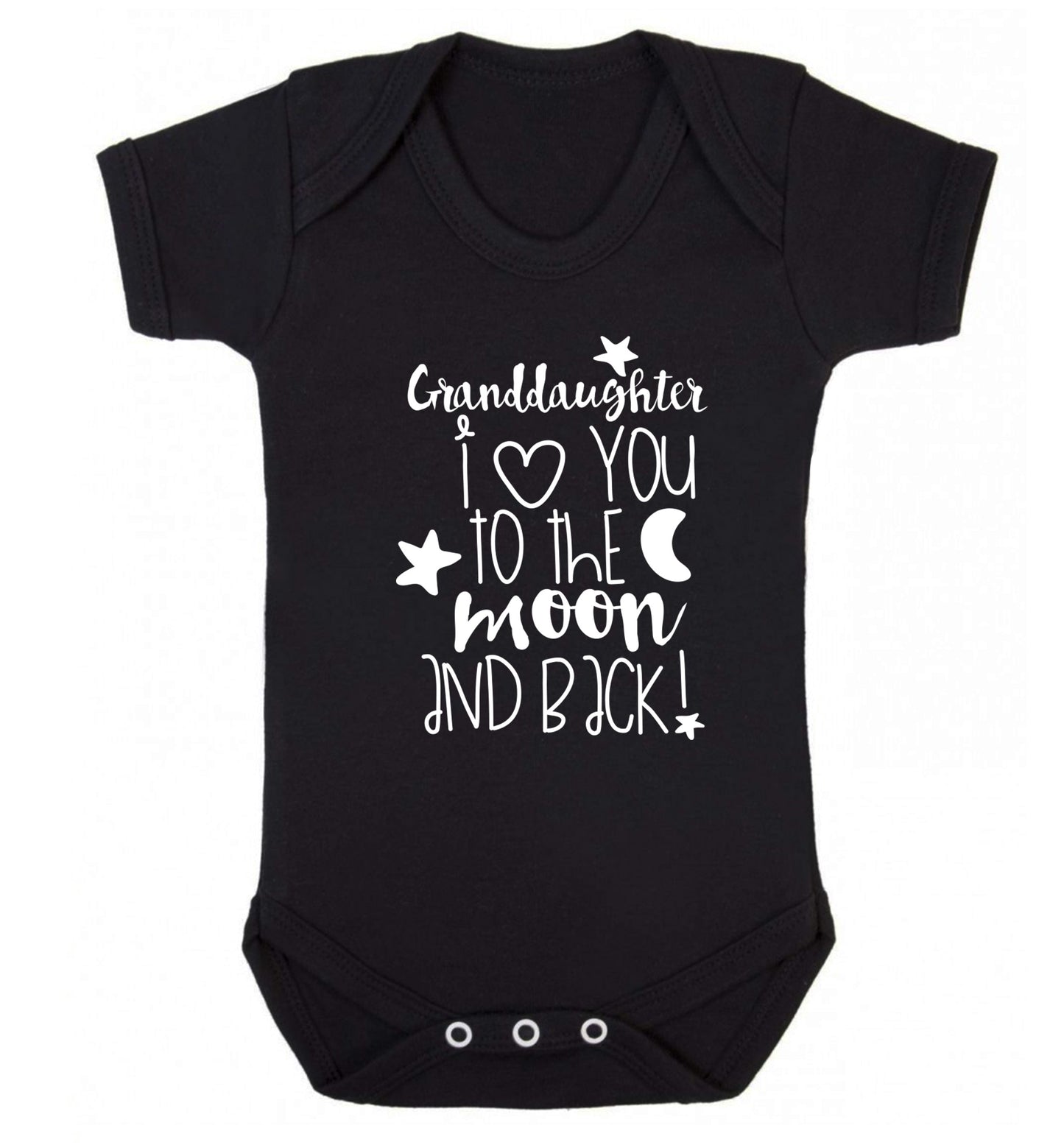 Granddaughter I love you to the moon and back Baby Vest black 18-24 months