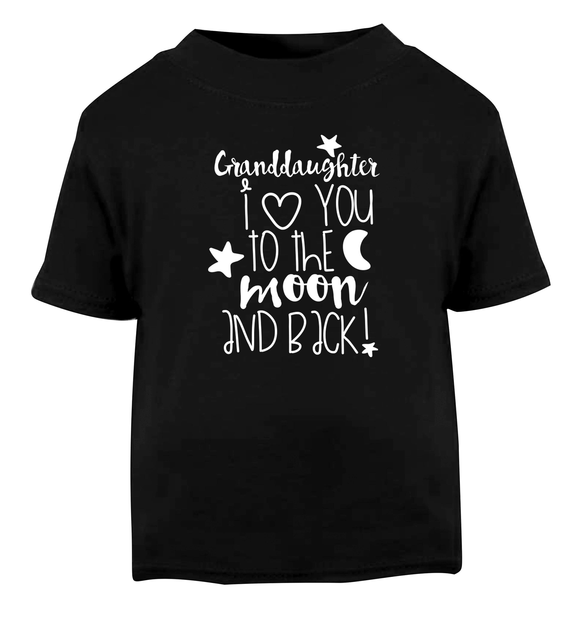 Granddaughter I love you to the moon and back Black Baby Toddler Tshirt 2 years