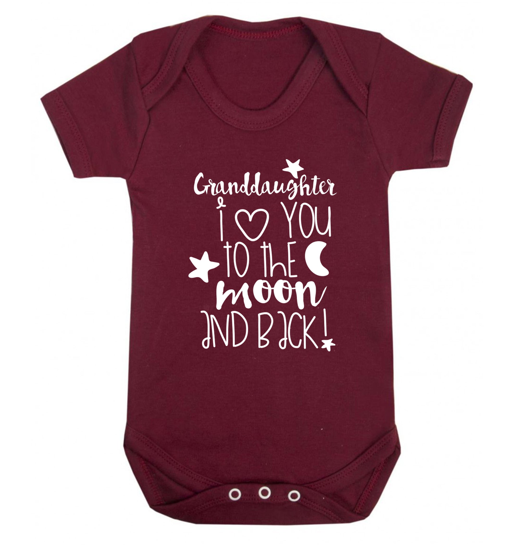Granddaughter I love you to the moon and back Baby Vest maroon 18-24 months