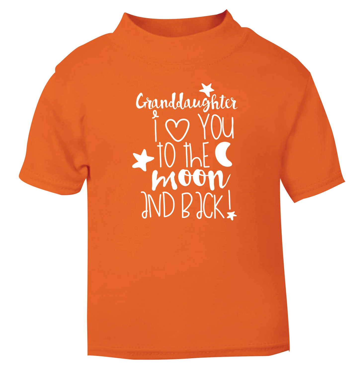 Granddaughter I love you to the moon and back orange Baby Toddler Tshirt 2 Years