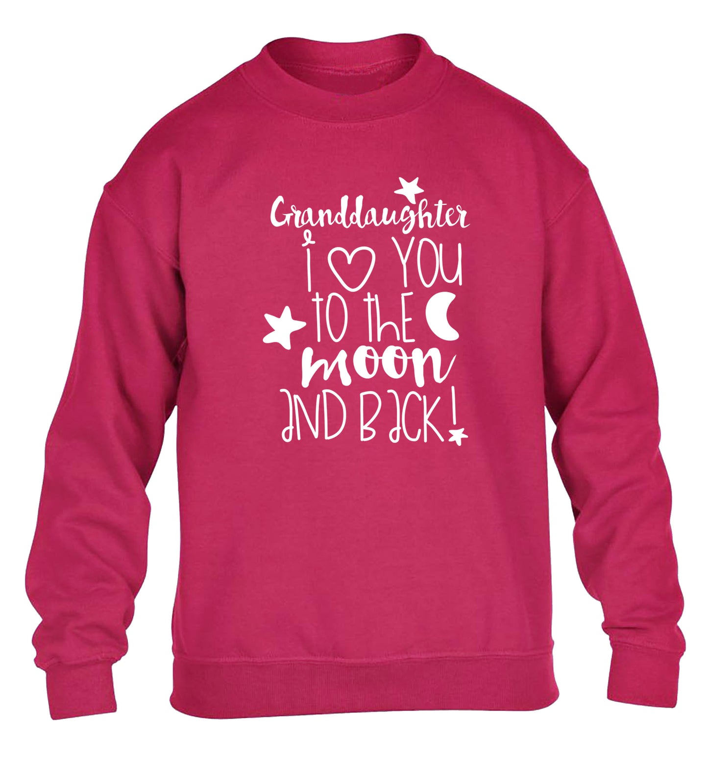 Granddaughter I love you to the moon and back children's pink  sweater 12-14 Years
