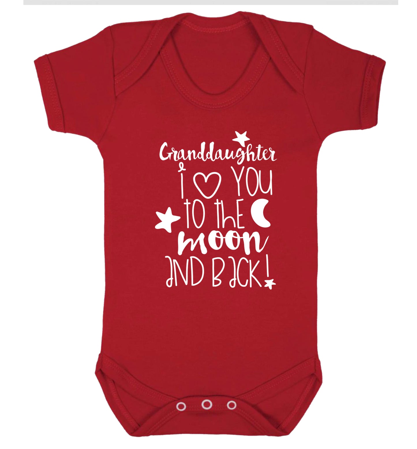 Granddaughter I love you to the moon and back Baby Vest red 18-24 months