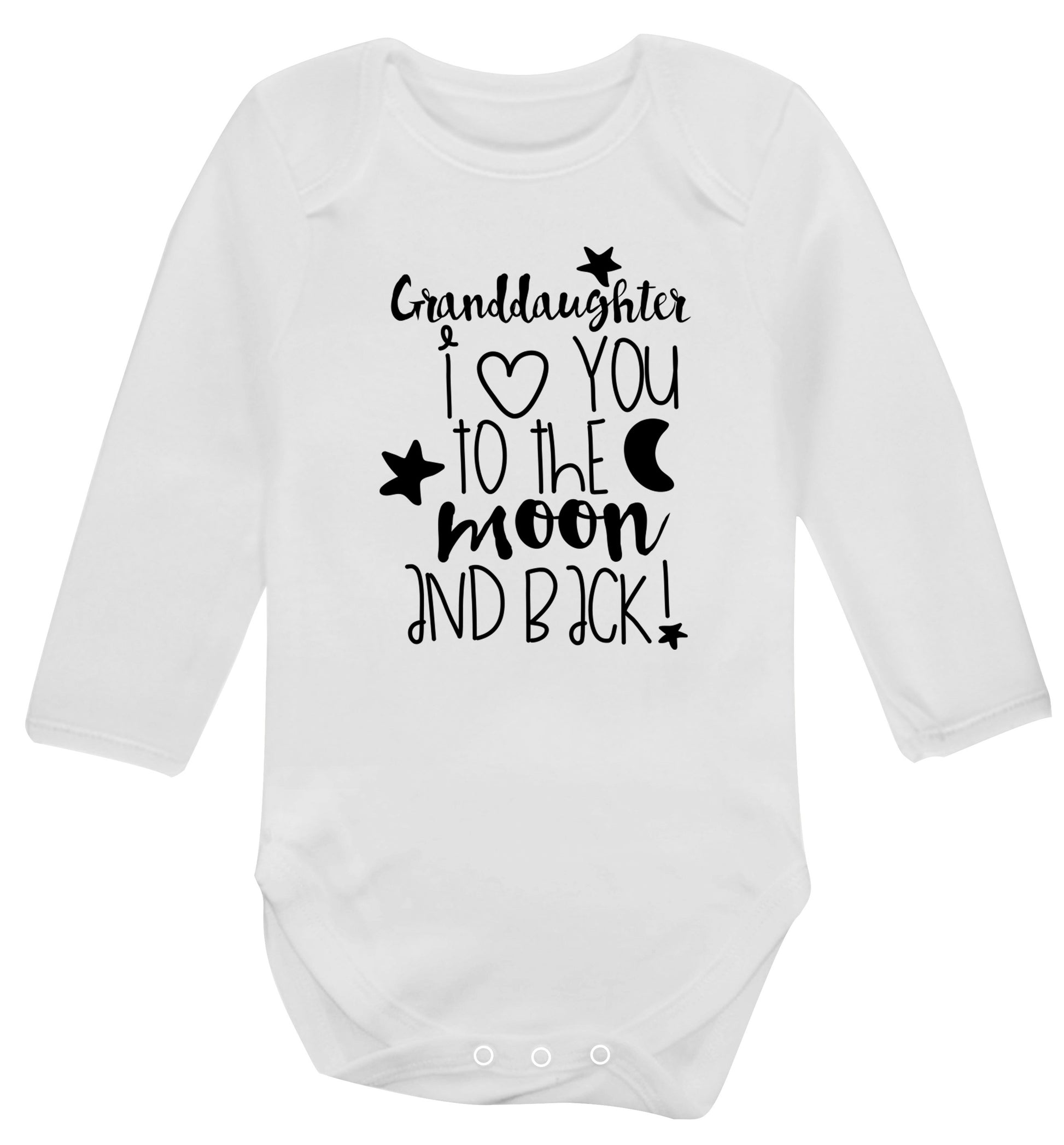 Granddaughter I love you to the moon and back Baby Vest long sleeved white 6-12 months