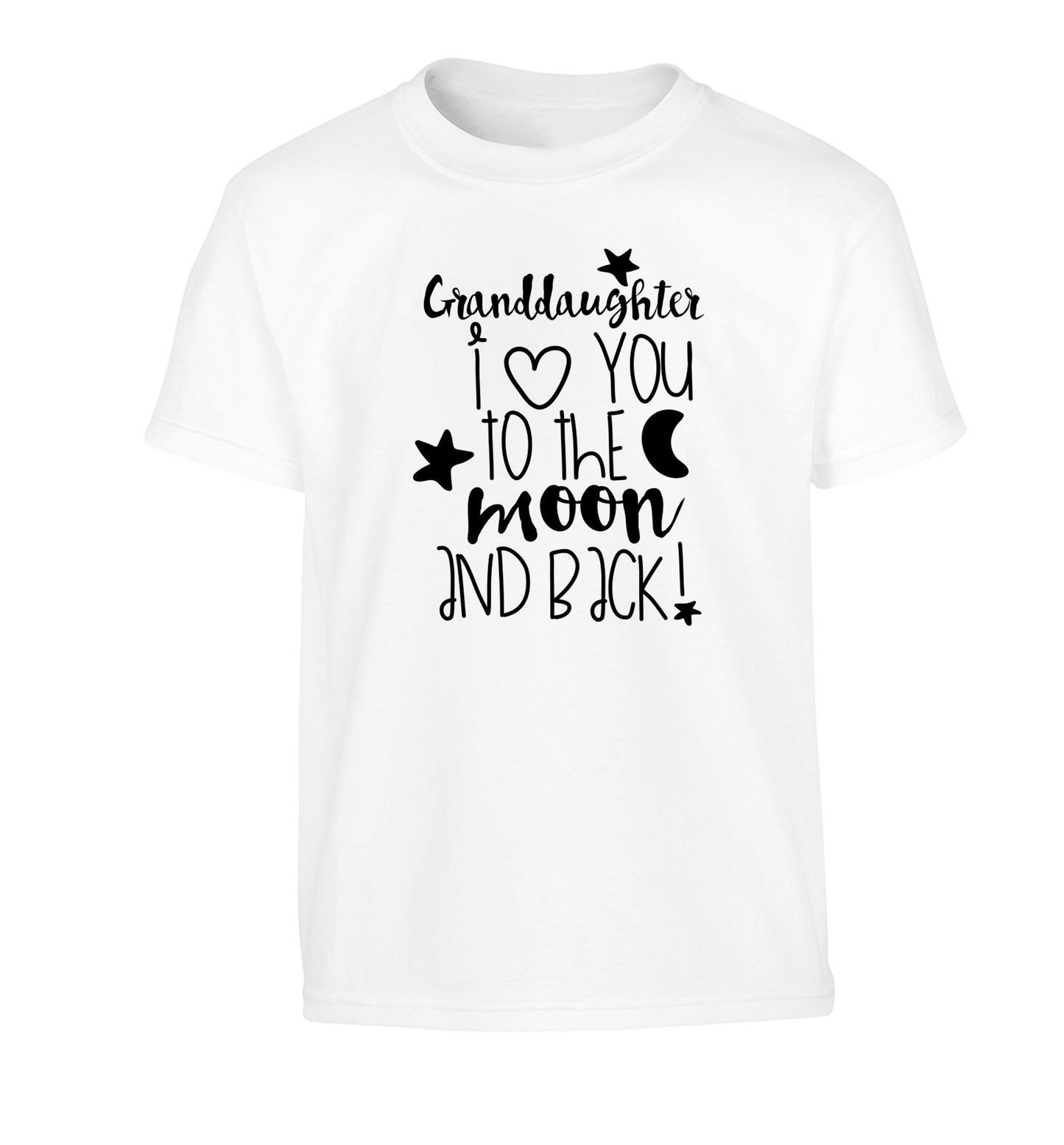 Granddaughter I love you to the moon and back Children's white Tshirt 12-14 Years