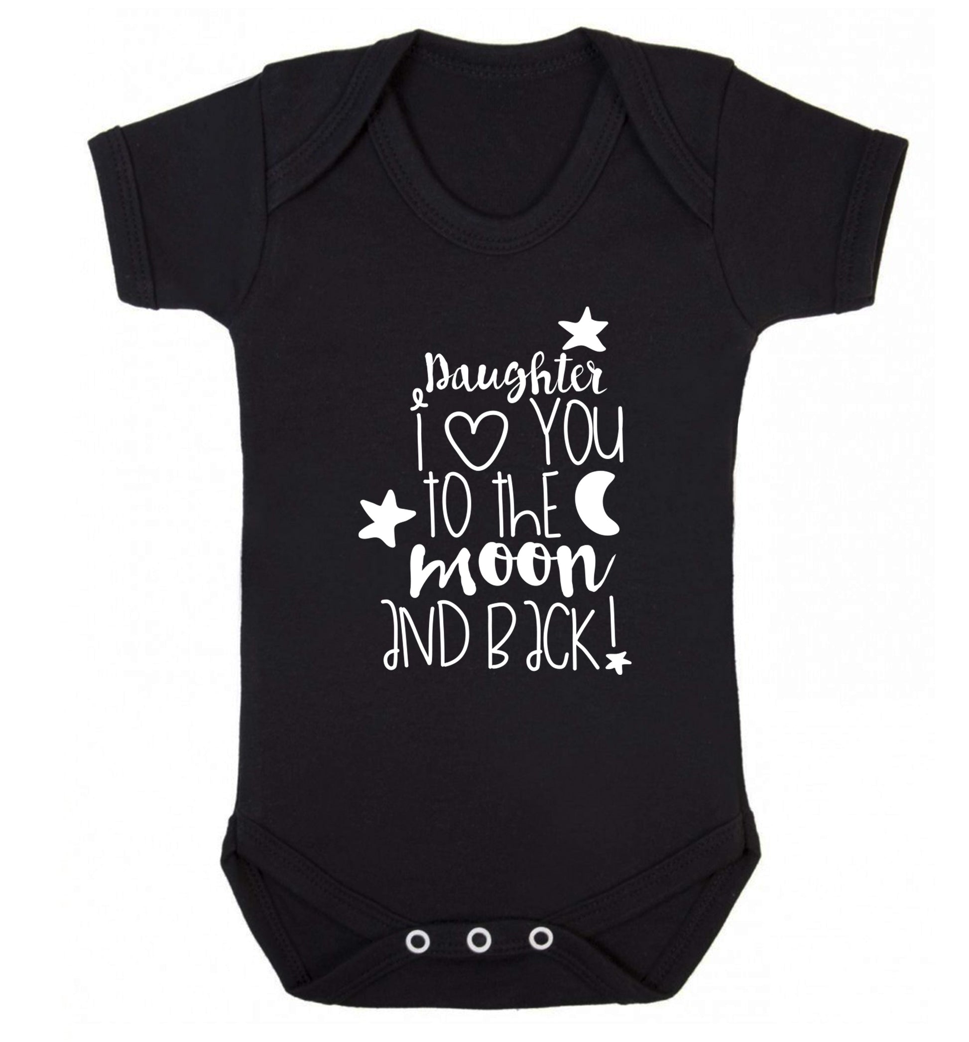 Daughter I love you to the moon and back Baby Vest black 18-24 months