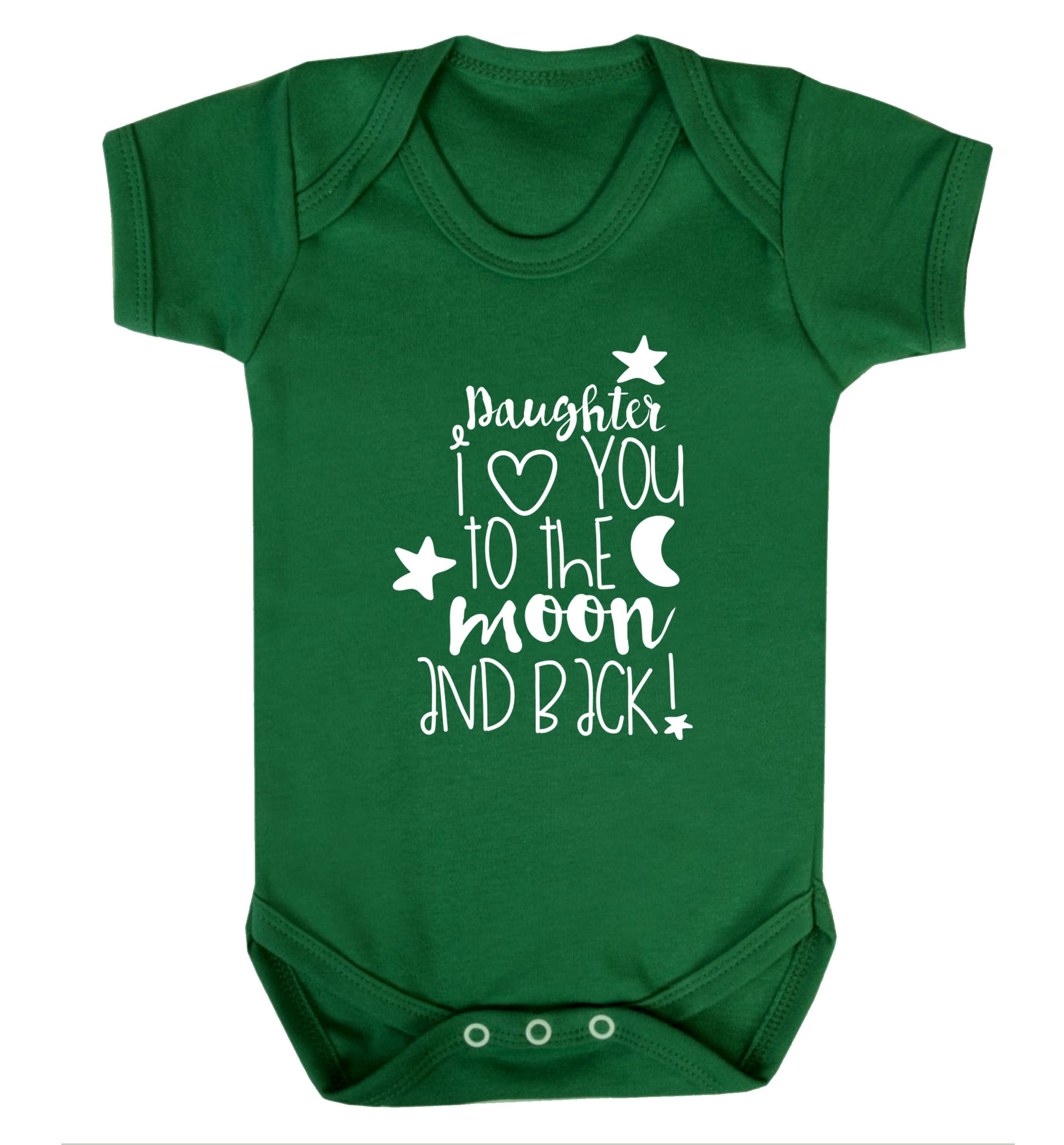 Daughter I love you to the moon and back Baby Vest green 18-24 months