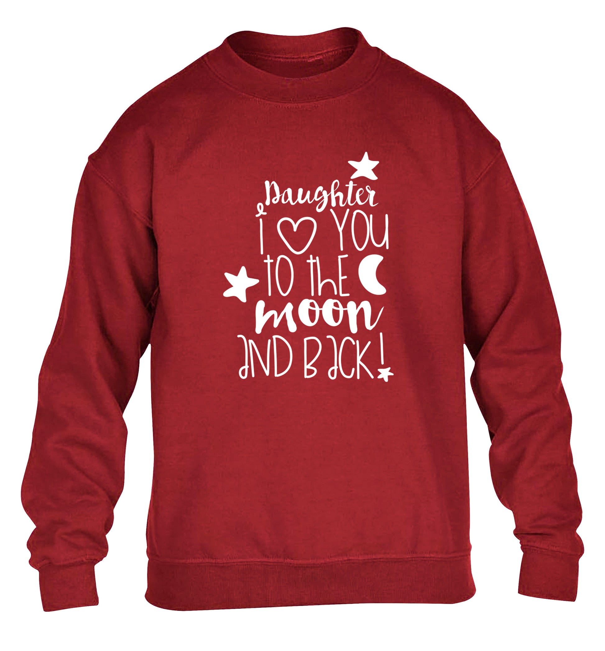 Daughter I love you to the moon and back children's grey  sweater 12-14 Years