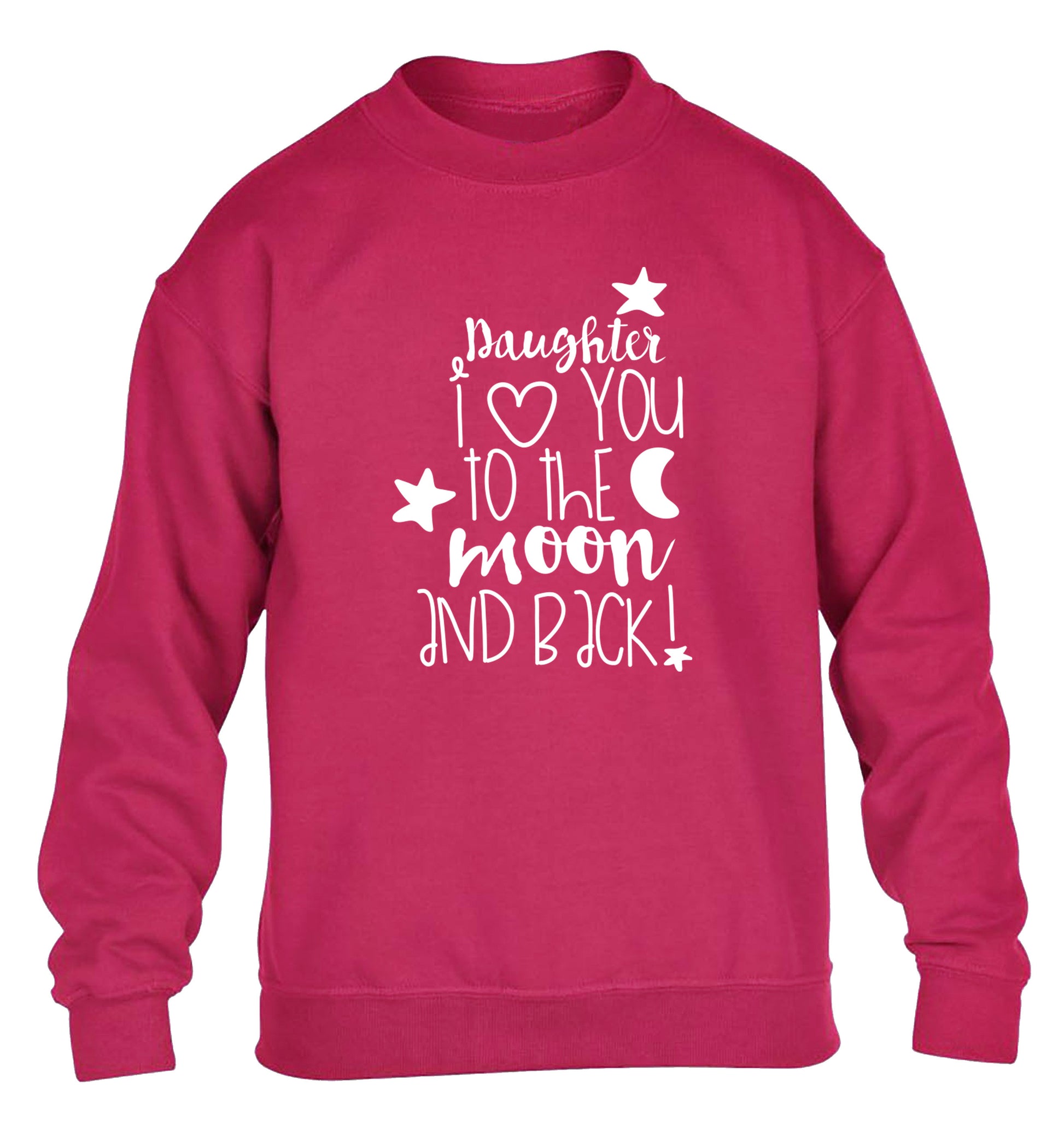 Daughter I love you to the moon and back children's pink  sweater 12-14 Years