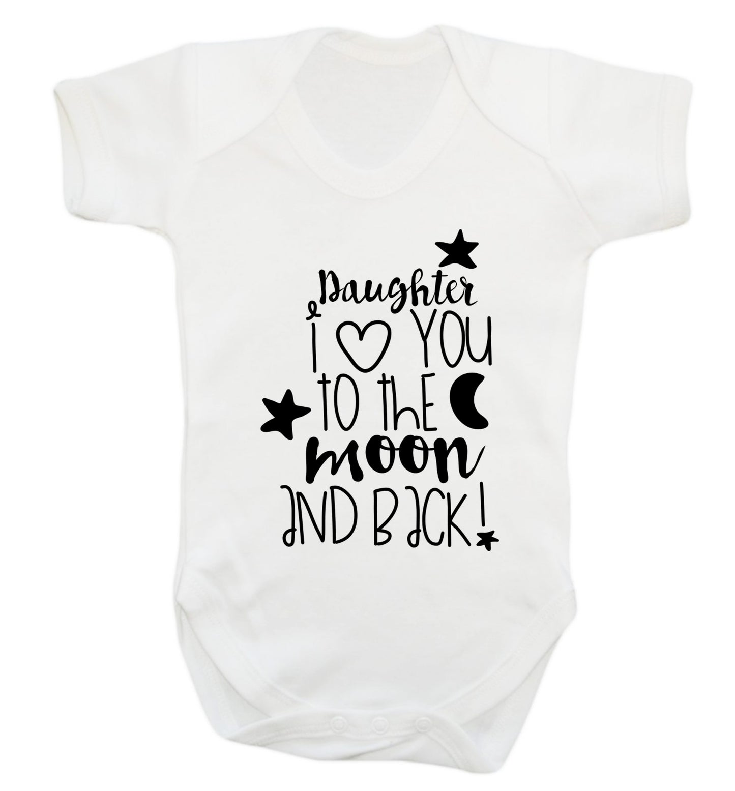 Daughter I love you to the moon and back Baby Vest white 18-24 months