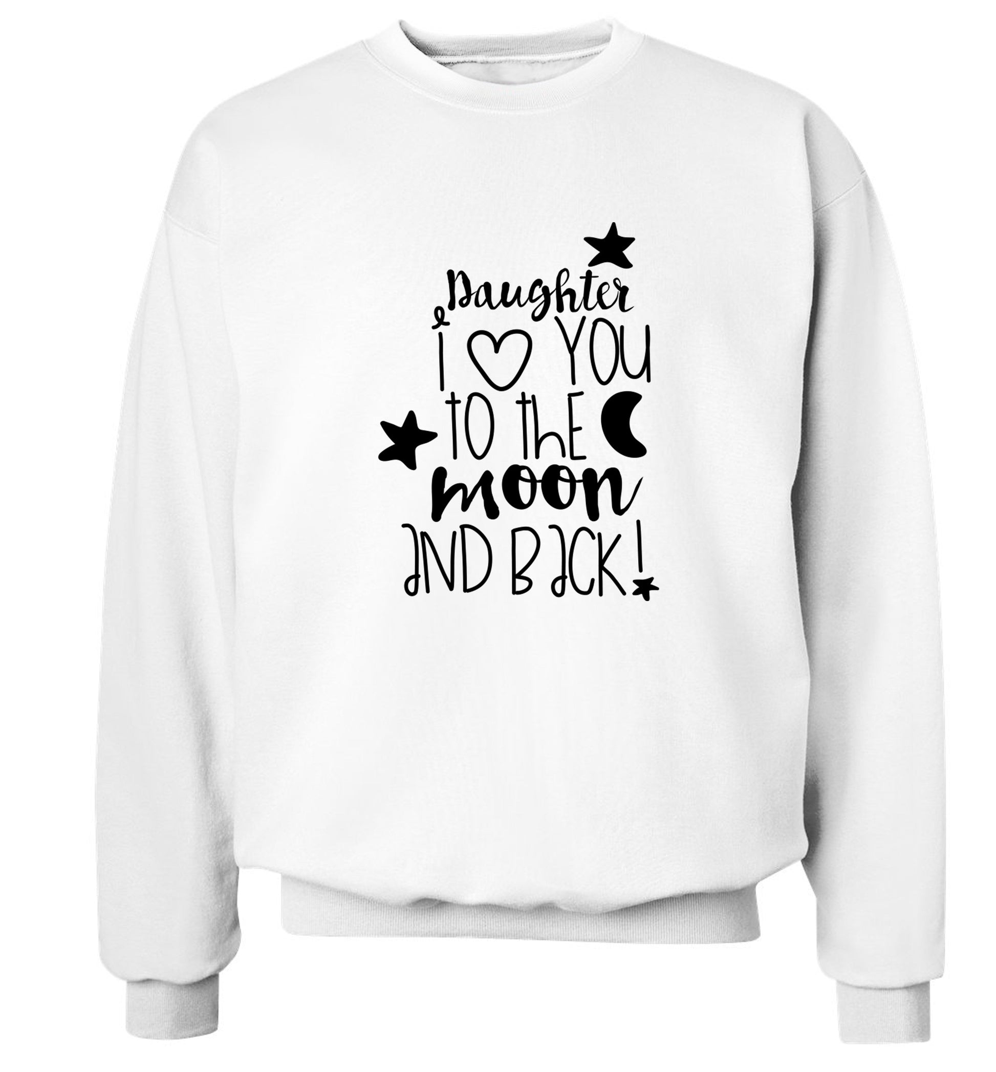Daughter I love you to the moon and back Adult's unisex white  sweater 2XL