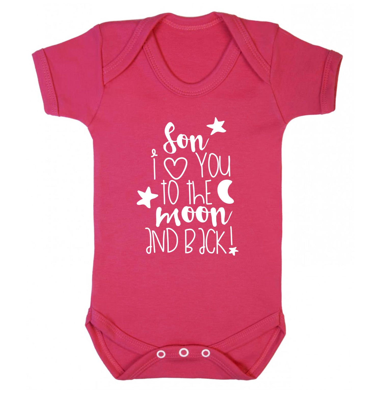 Son I love you to the moon and back Baby Vest dark pink 18-24 months