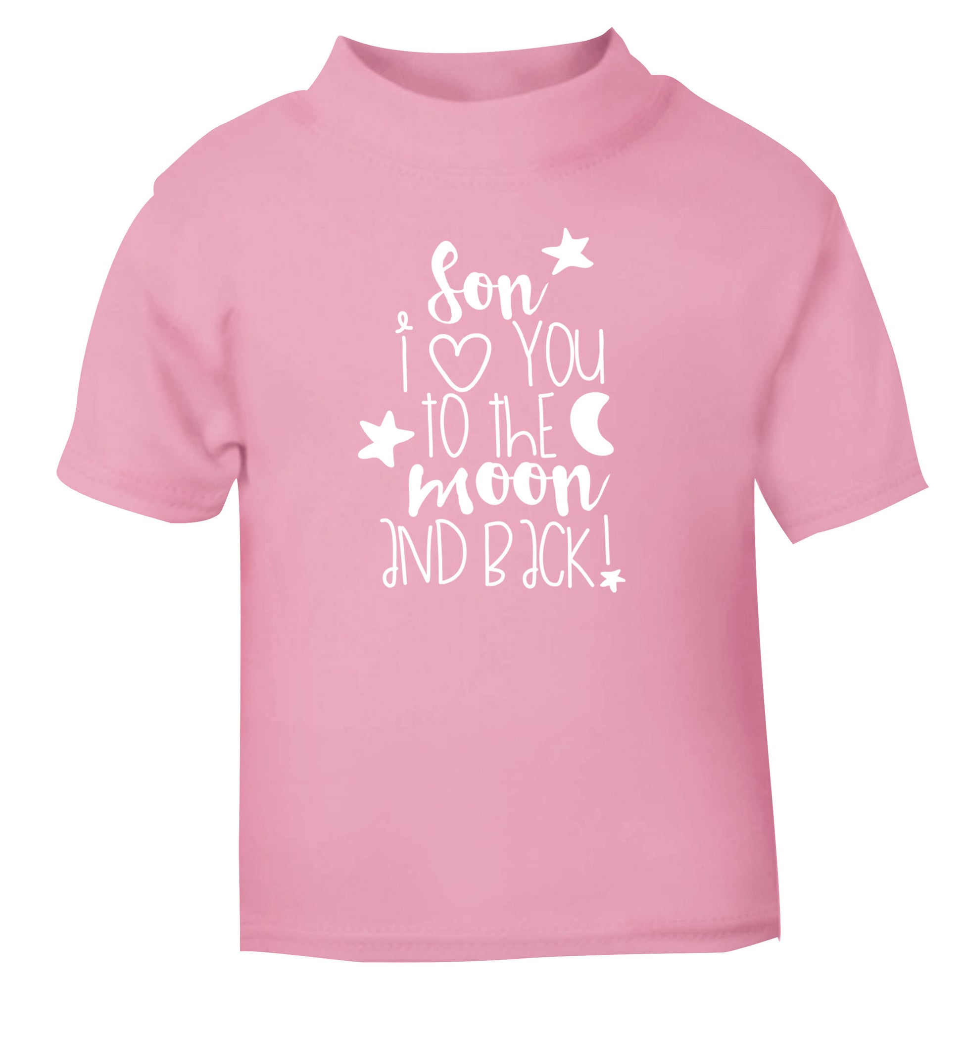 Son I love you to the moon and back light pink Baby Toddler Tshirt 2 Years