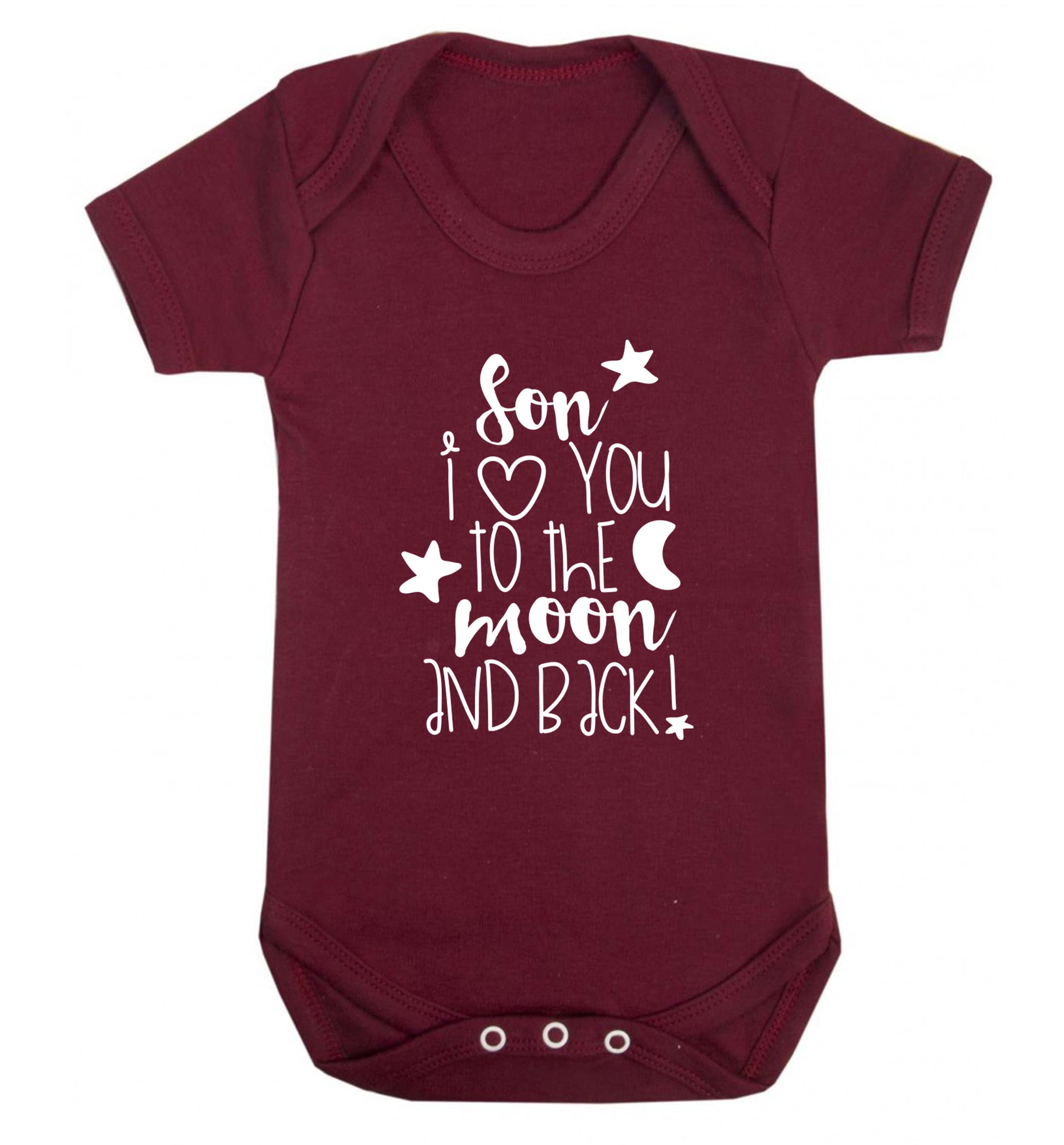 Son I love you to the moon and back Baby Vest maroon 18-24 months
