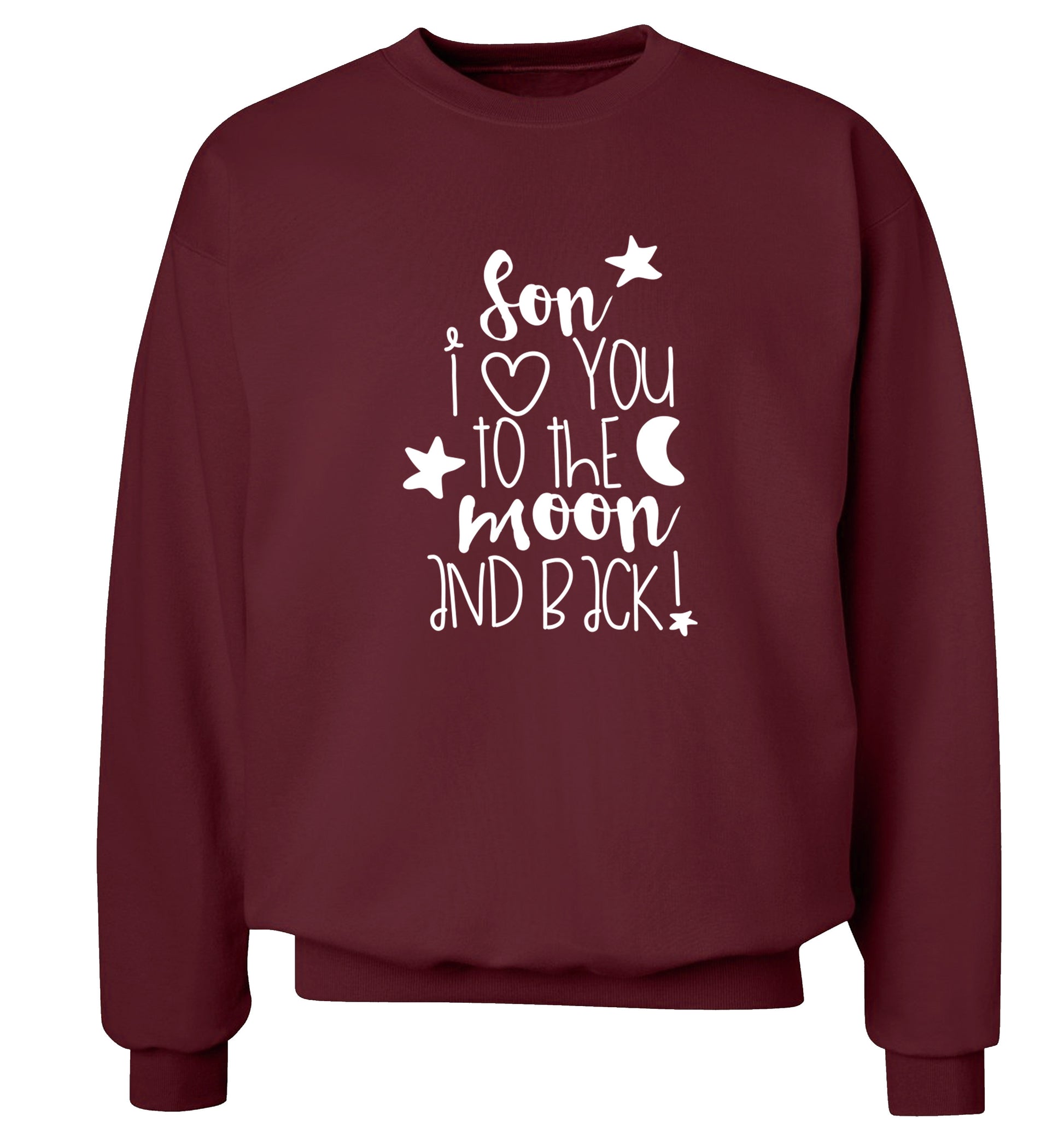 Son I love you to the moon and back Adult's unisex maroon  sweater 2XL