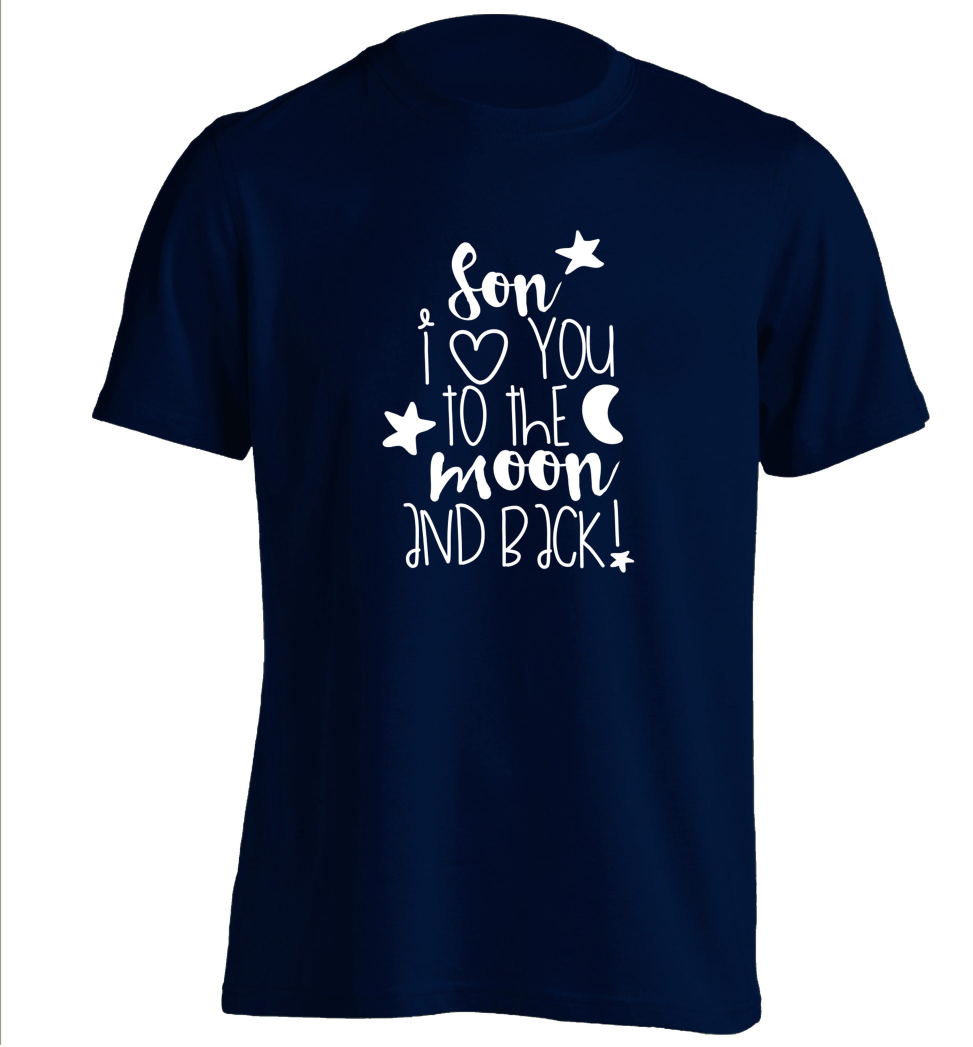 Son I love you to the moon and back adults unisex navy Tshirt 2XL