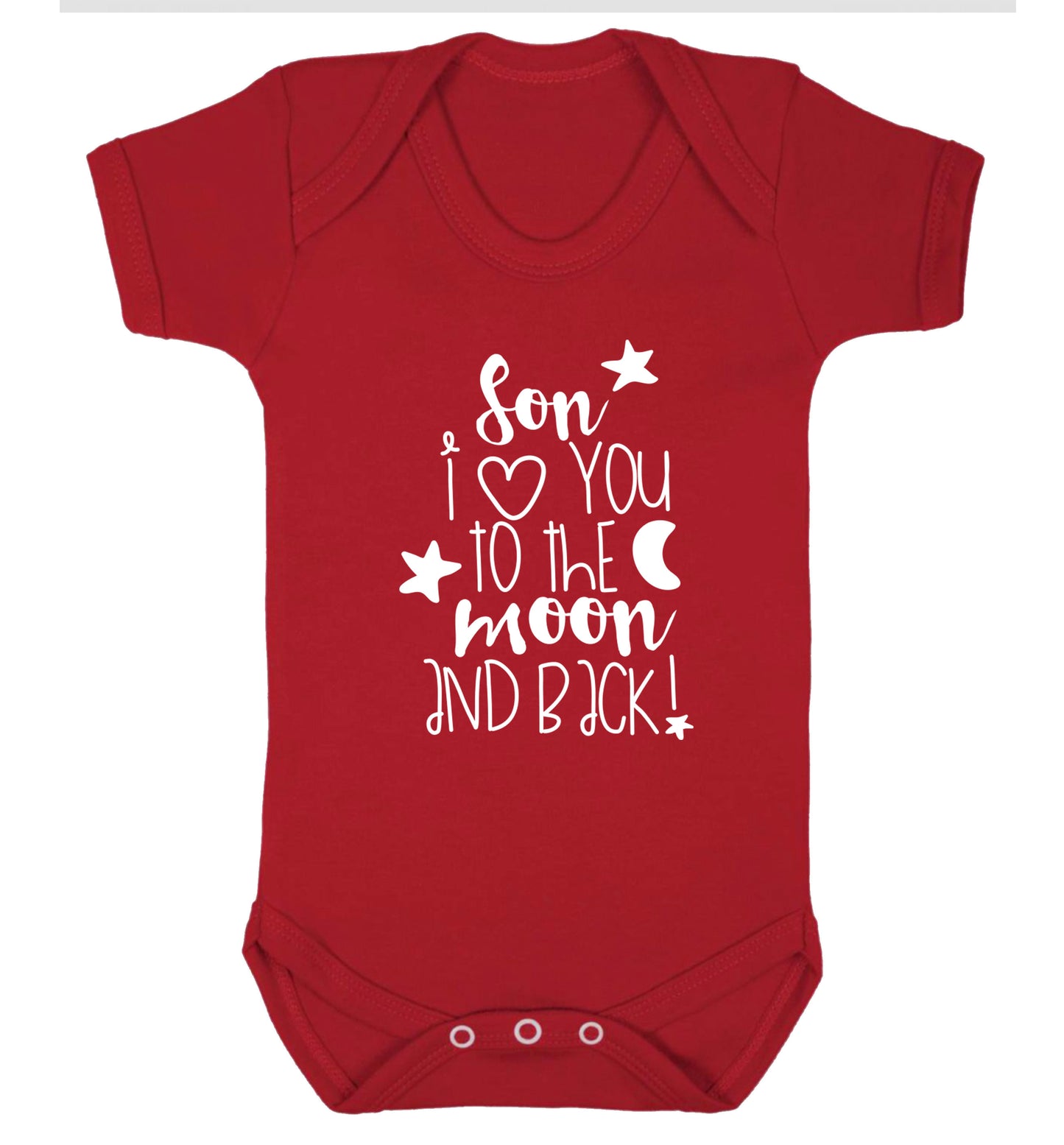 Son I love you to the moon and back Baby Vest red 18-24 months