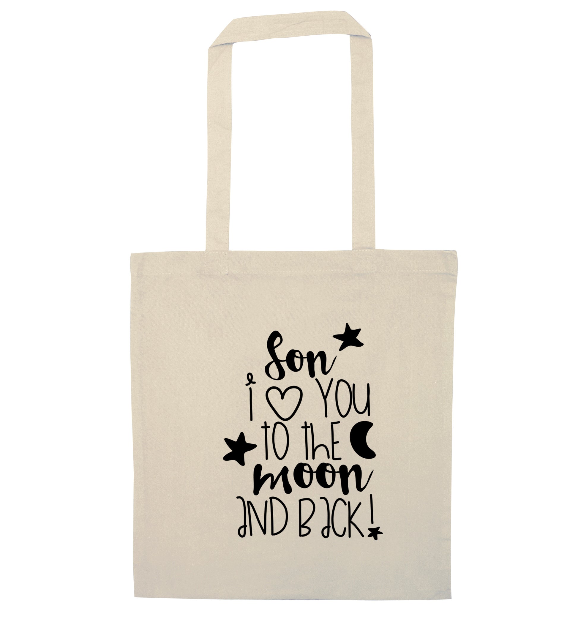 Son I love you to the moon and back natural tote bag