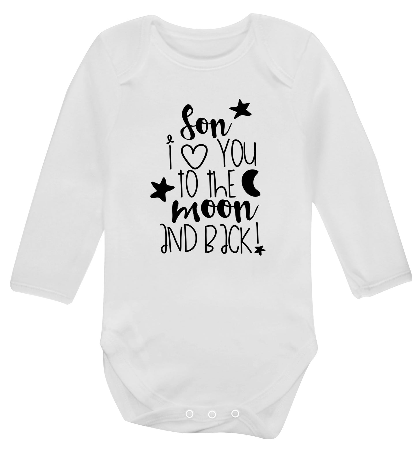 Son I love you to the moon and back Baby Vest long sleeved white 6-12 months
