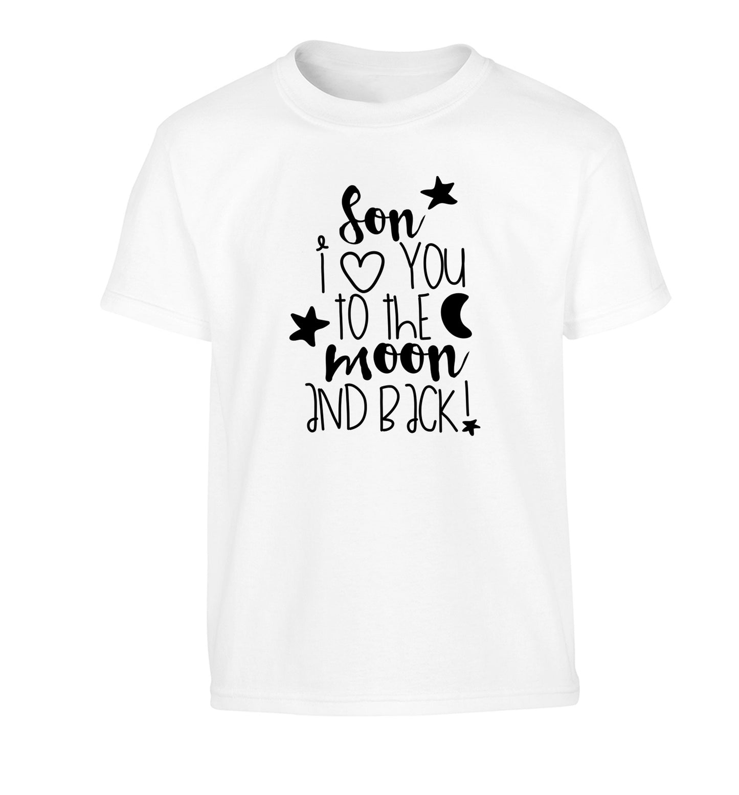 Son I love you to the moon and back Children's white Tshirt 12-14 Years