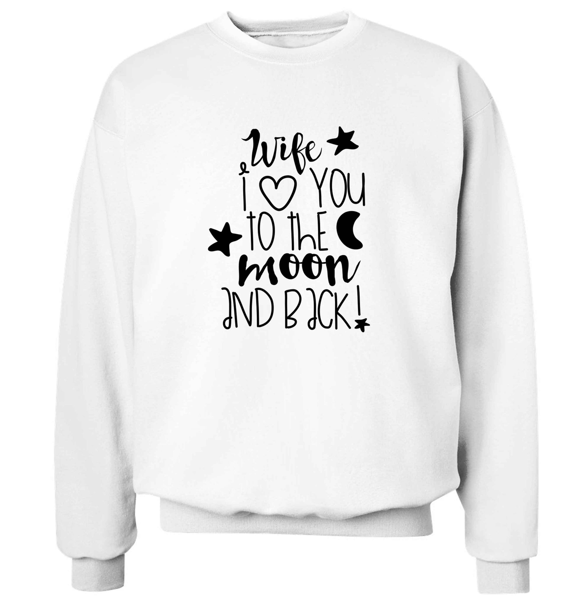 Wife I love you to the moon and back adult's unisex white sweater 2XL