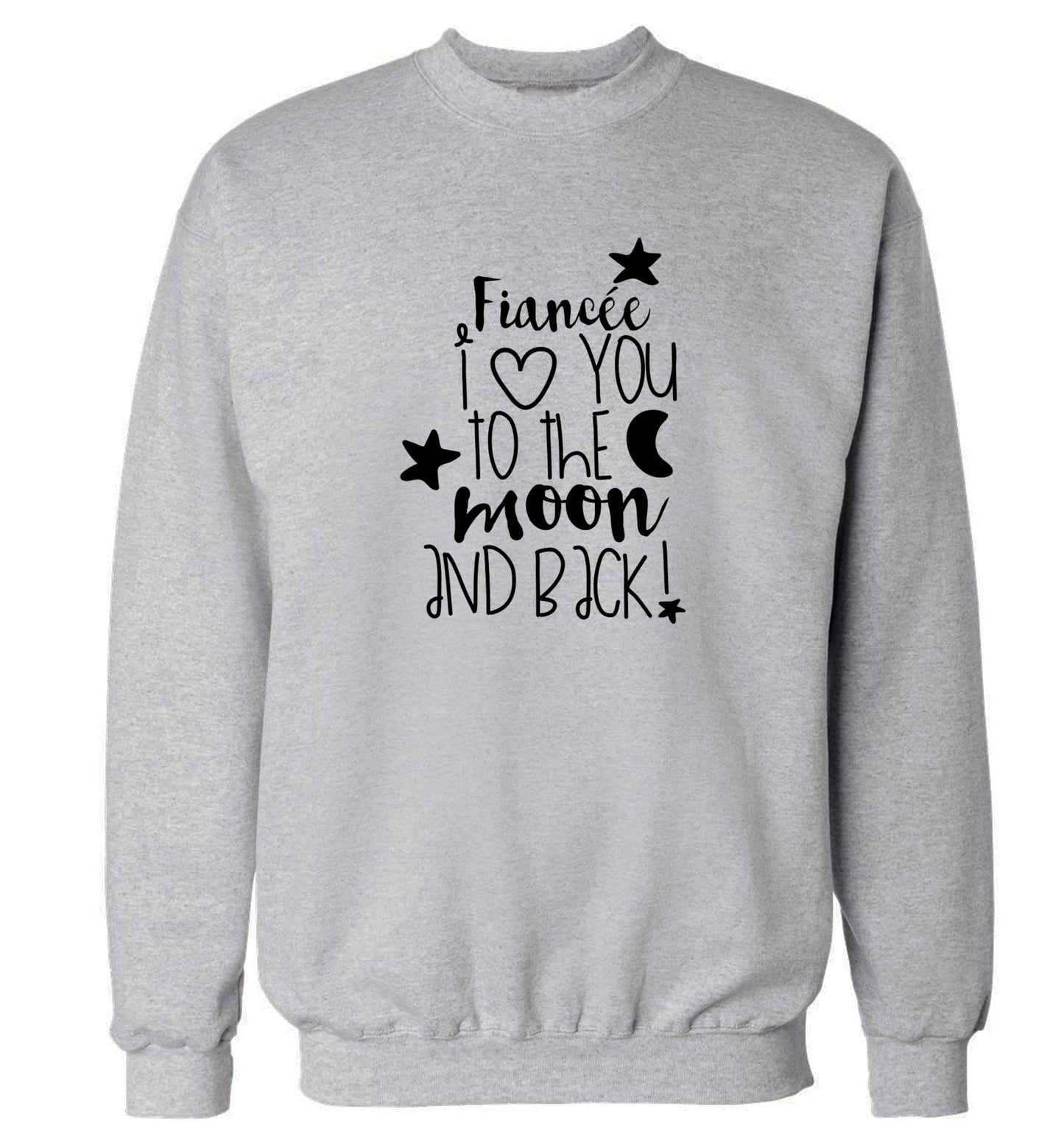 Fiancée I love you to the moon and back adult's unisex grey sweater 2XL