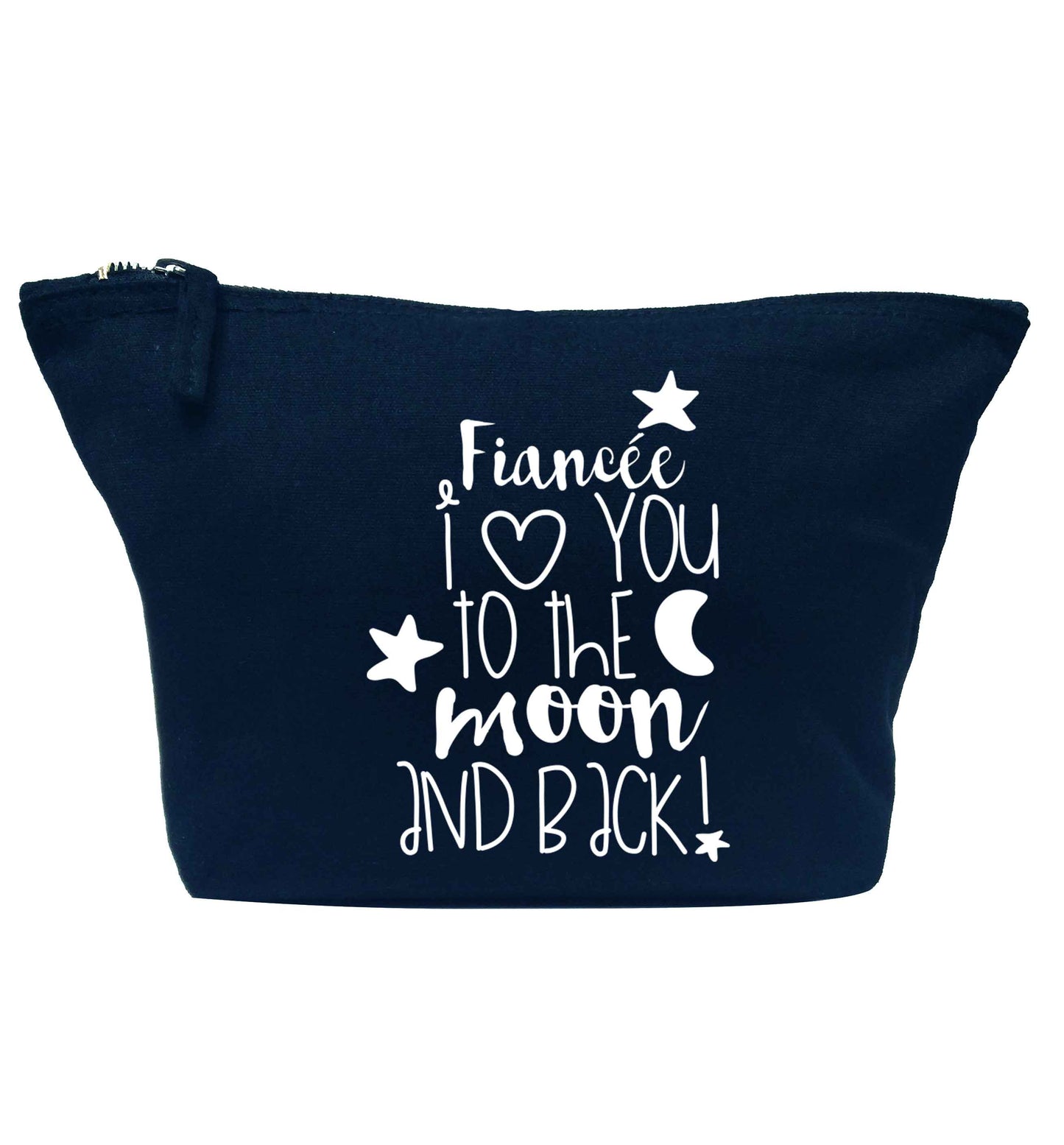 Fiancée I love you to the moon and back navy makeup bag