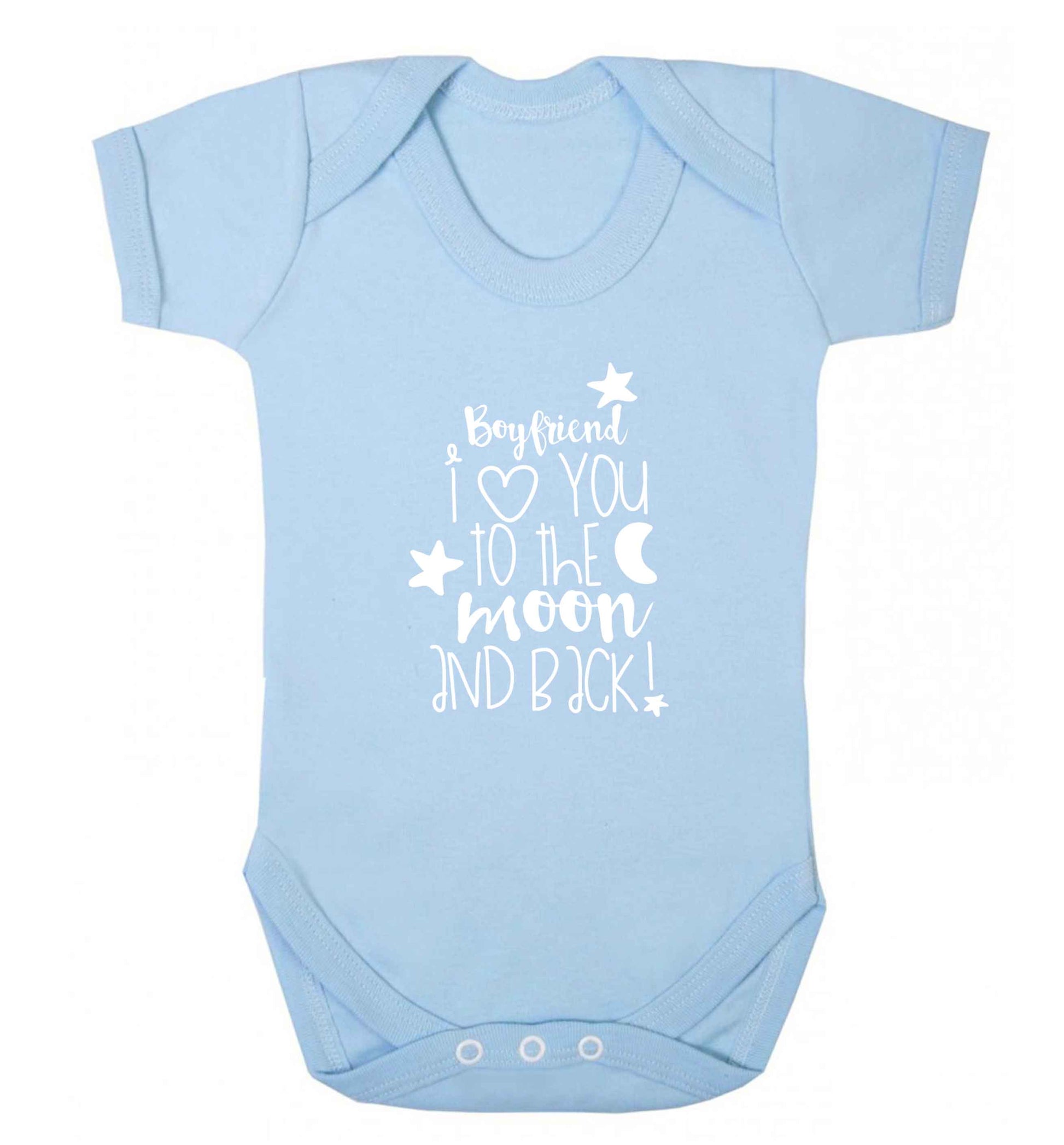 Boyfriend I love you to the moon and back baby vest pale blue 18-24 months