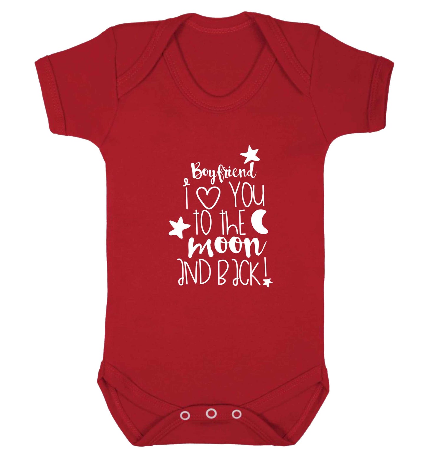 Boyfriend I love you to the moon and back baby vest red 18-24 months